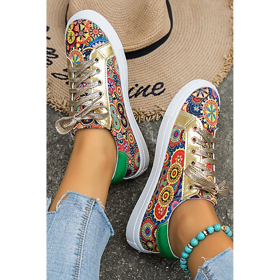 Threaded Pear Women's Daniella Floral Patchwork Shoes