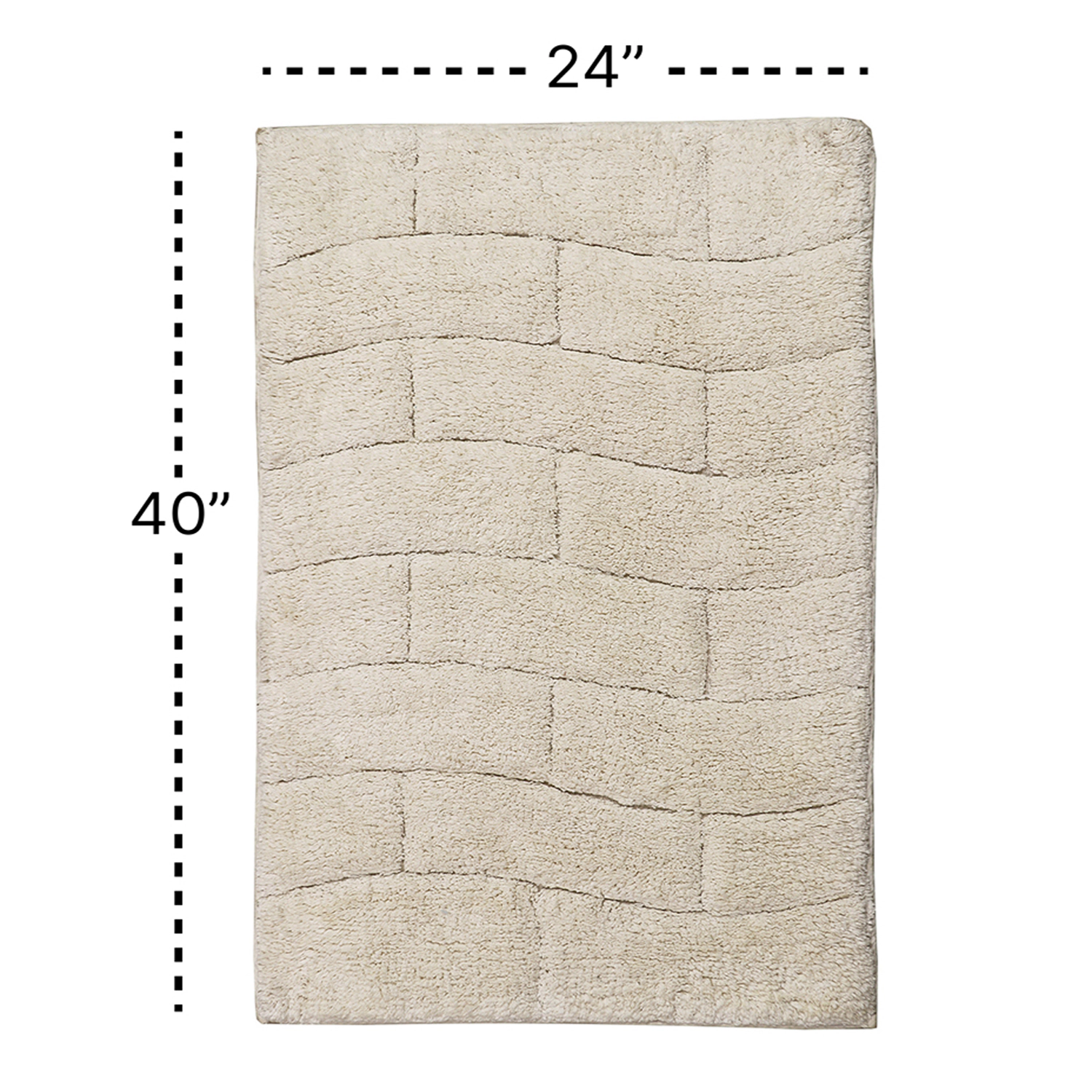 Knightsbridge Stylish And Comfortable All Season Traditional New Tile Design Cotton Bath Rug 24" X 40