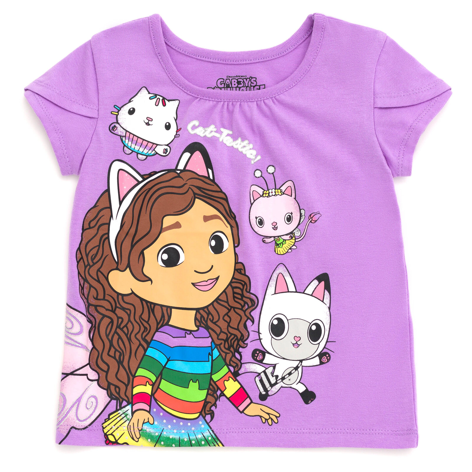 Dreamworks Gabby's Dollhouse Girls' T-Shirt and Tutu Skirt Set with Scrunchie