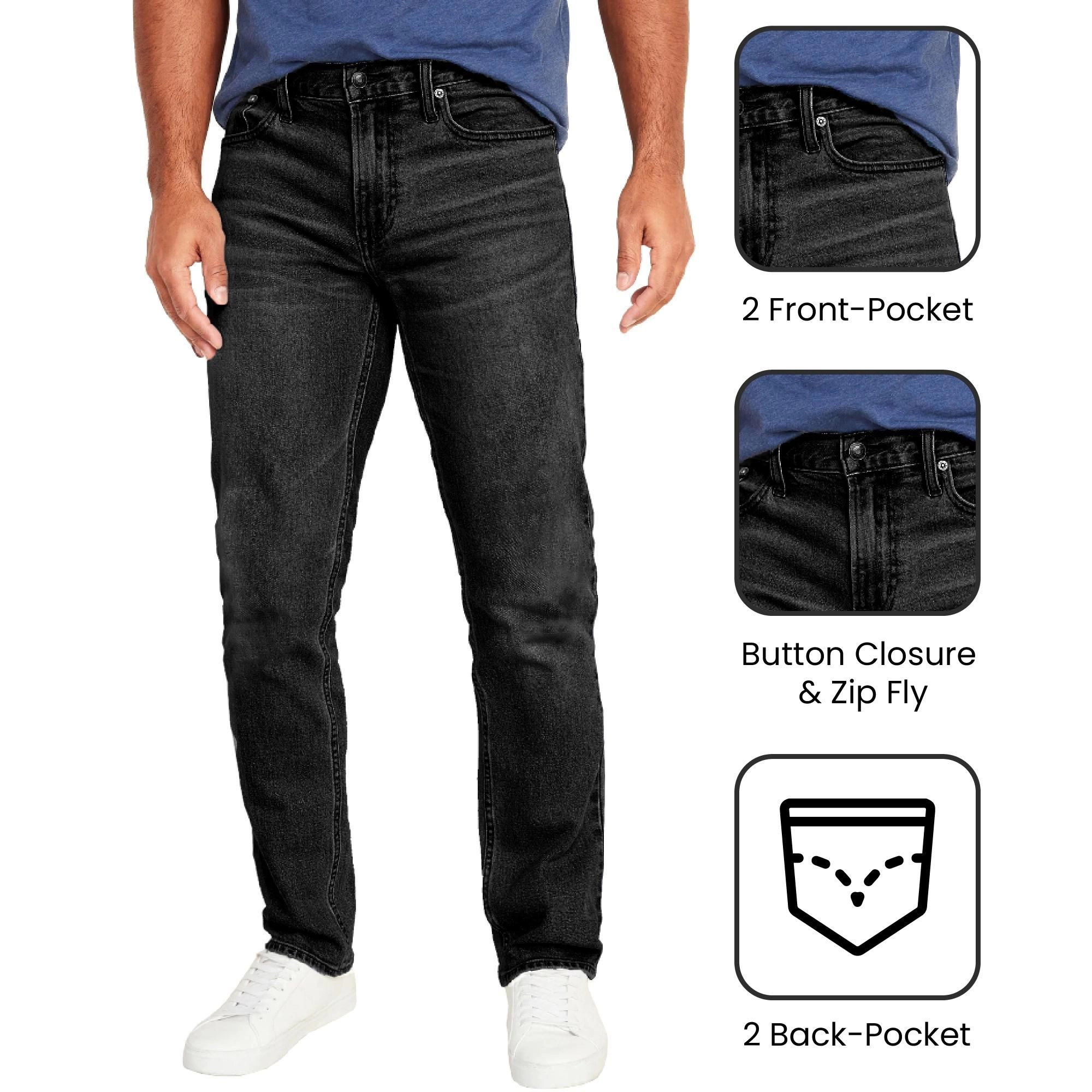 Men's 2-Pack Flex Stretch Slim Straight Jeans with 5 Pocket (Sizes, 30-42)