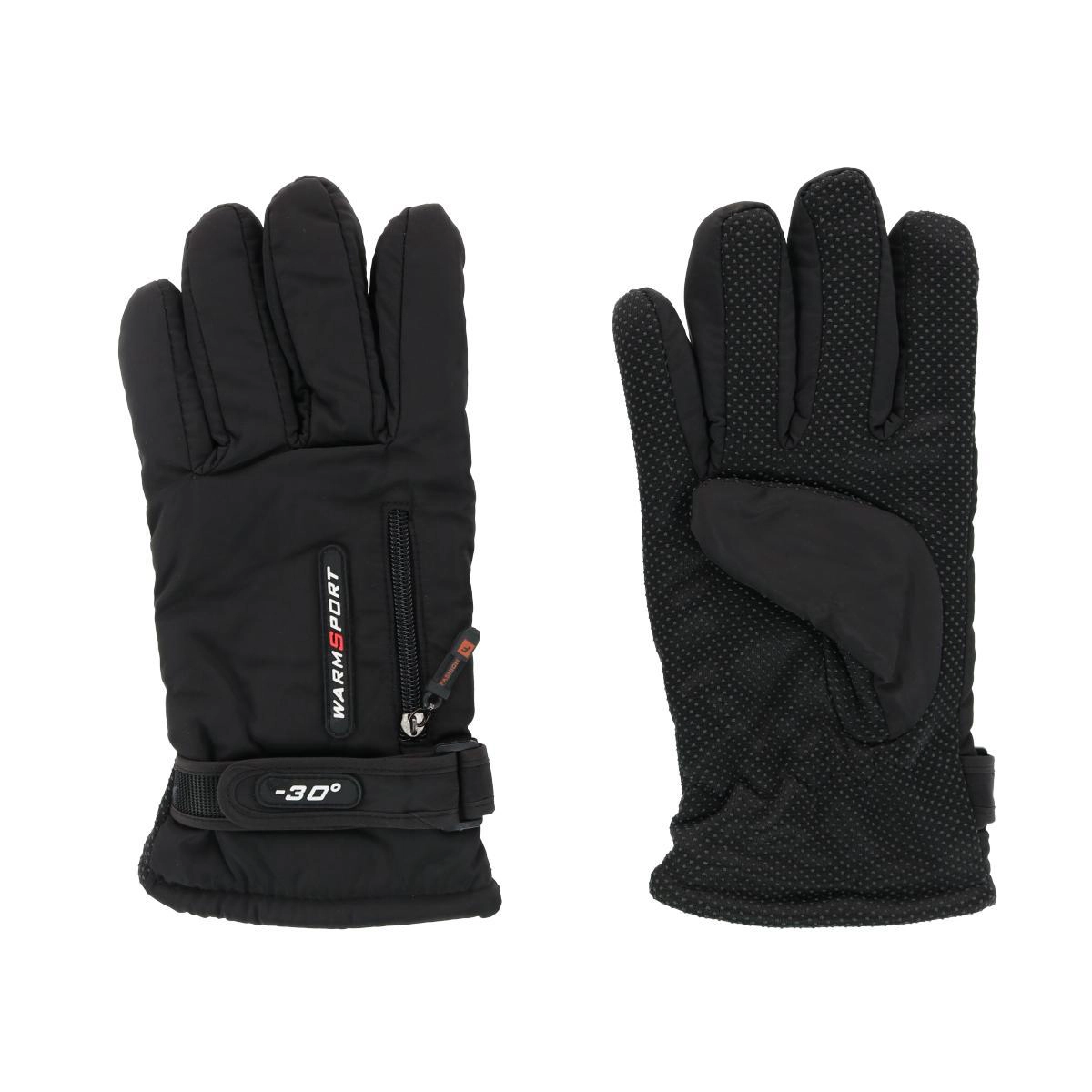CTM® Men's Lined Winter Gloves with Zipper Pocket