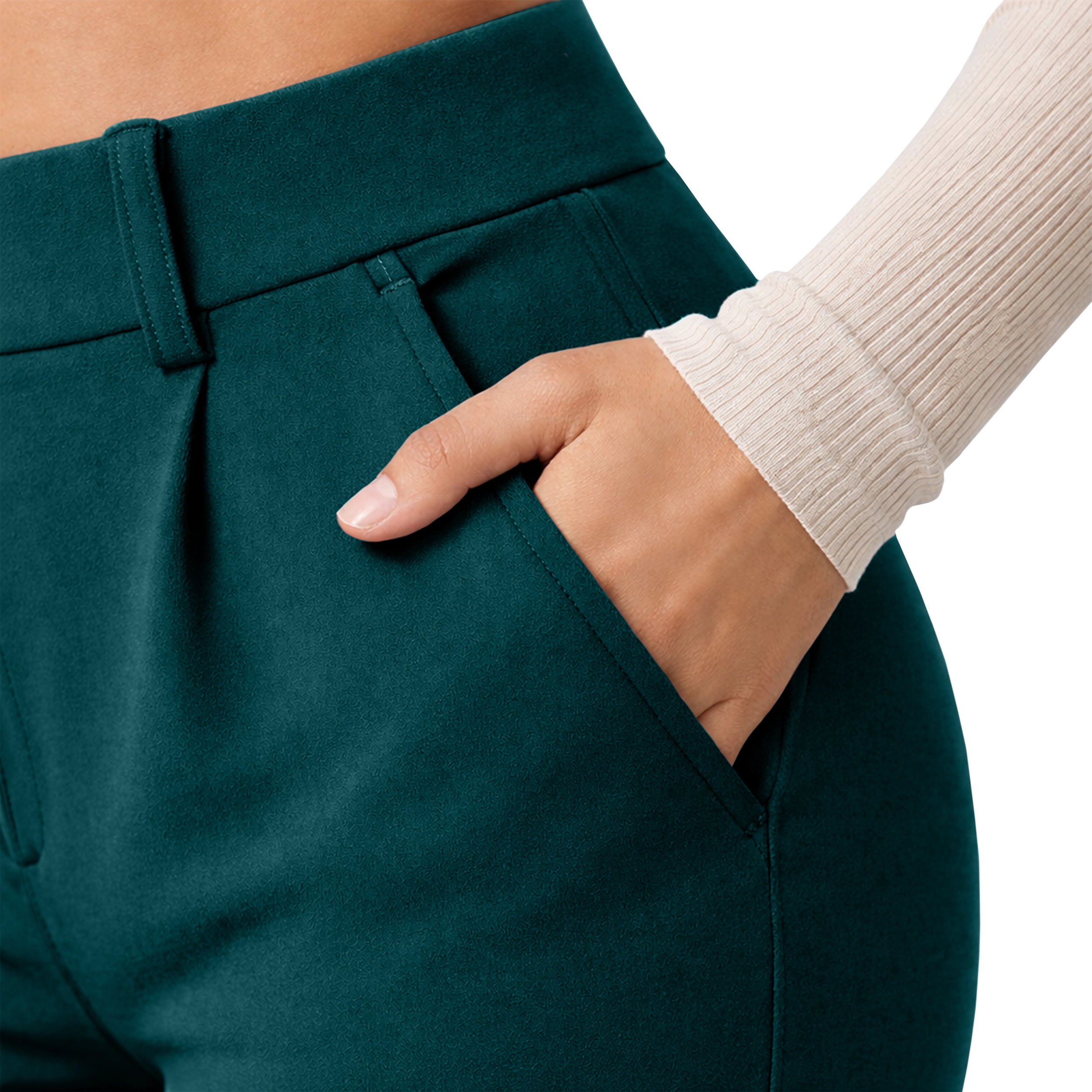 WOVA COUTURE Womens High Waisted Straight Leg Dress Pants