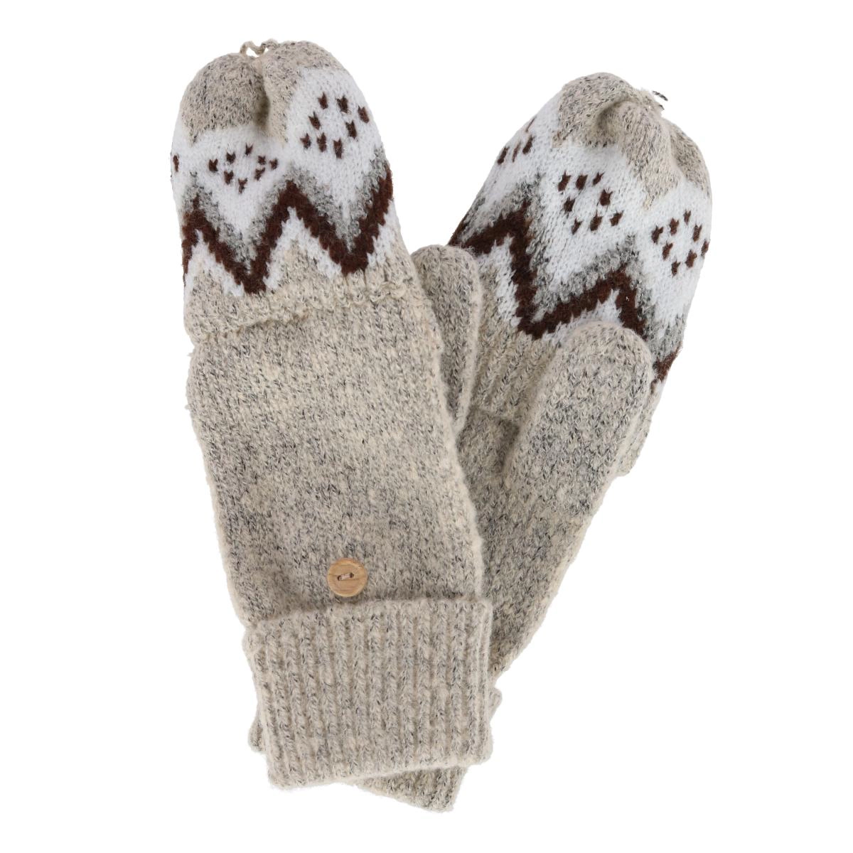 Grand Sierra Women's Convertible Winter Knit Fingerless Glove to Mitten