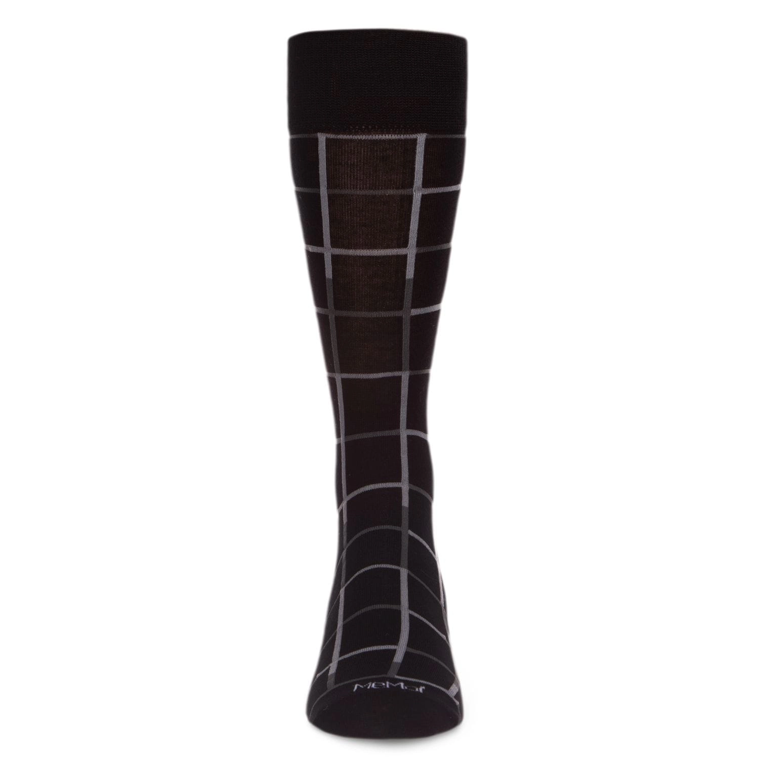 MeMoi Men's Classic Windowpane Bamboo Dress Crew Socks
