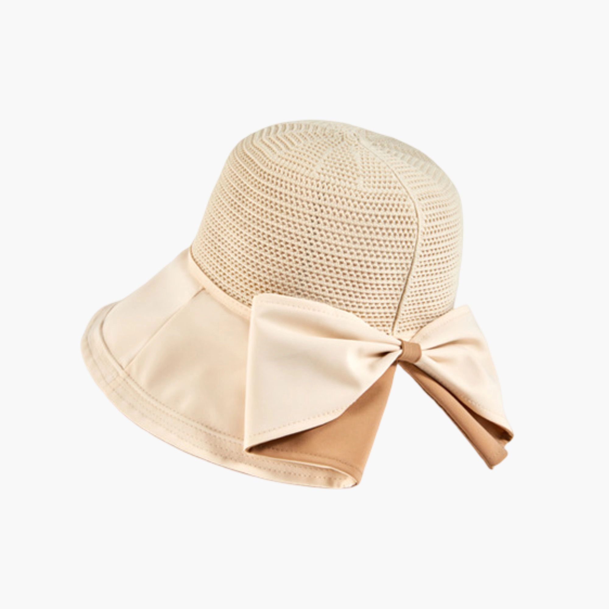 Anna-Kaci Womens Wide Brim Sun Hat with Breathable Weave and Bow Detail