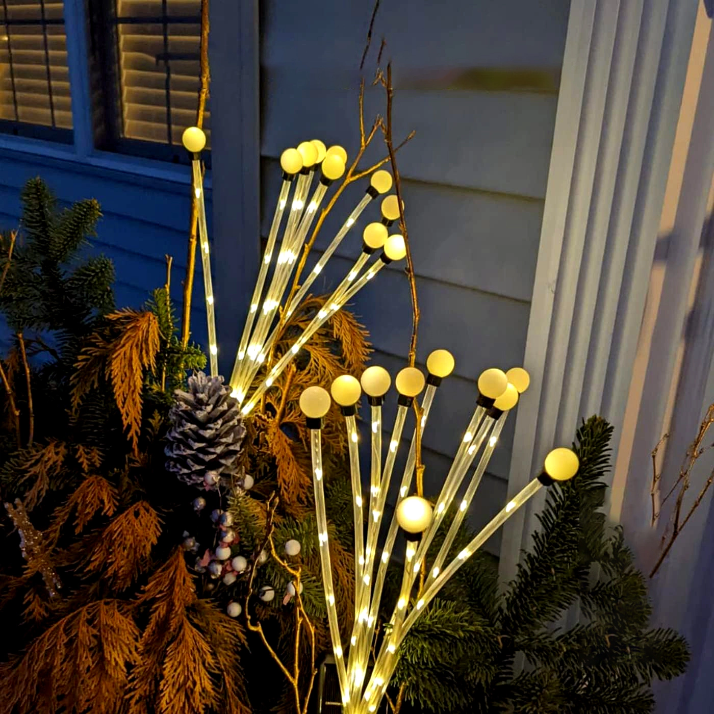 GBruno Solar Firefly Swaying Pathway Stake Lights 2-Pack
