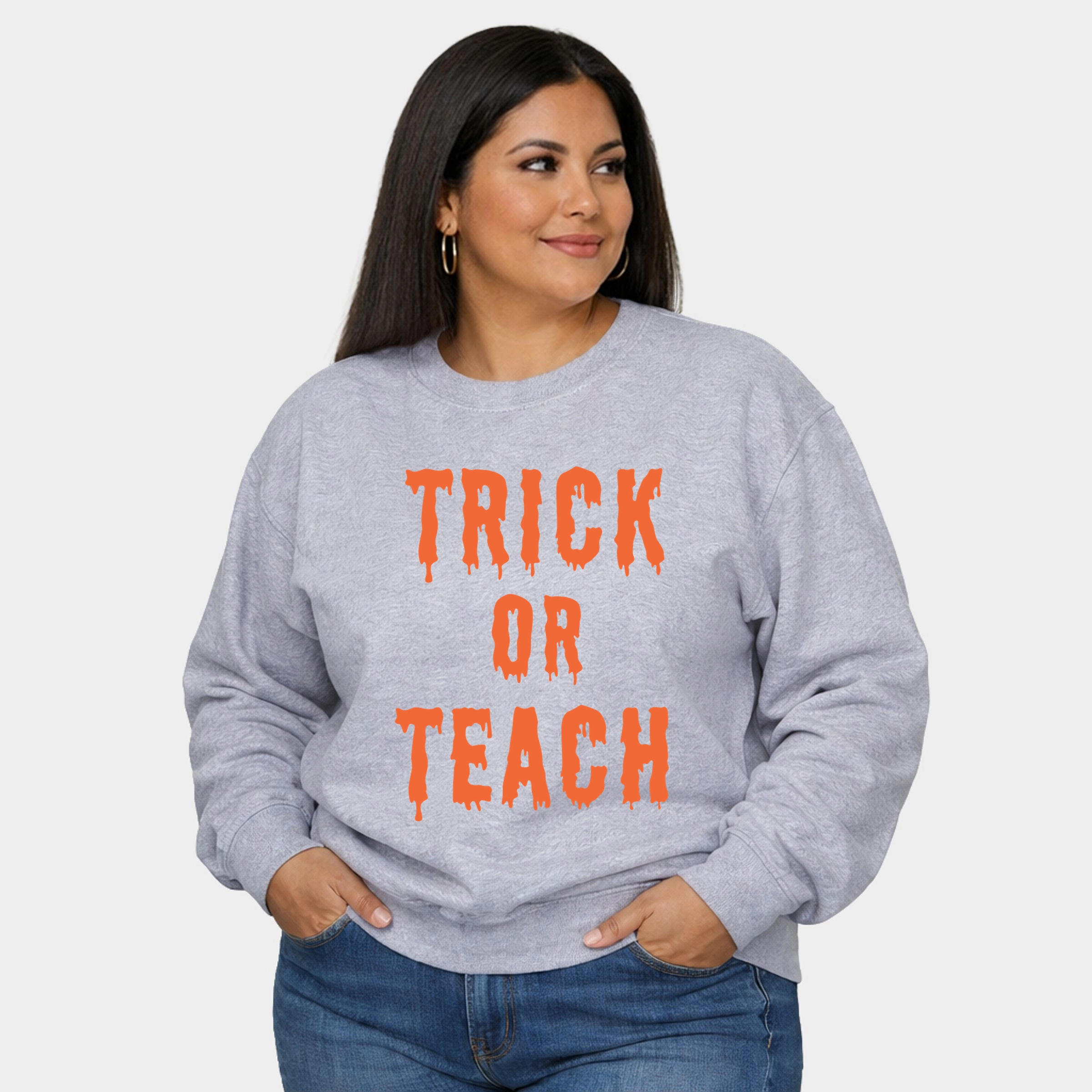 Simply Sage Market - Trick Or Teach  Women's Plus Sized Graphic Sweatshirt