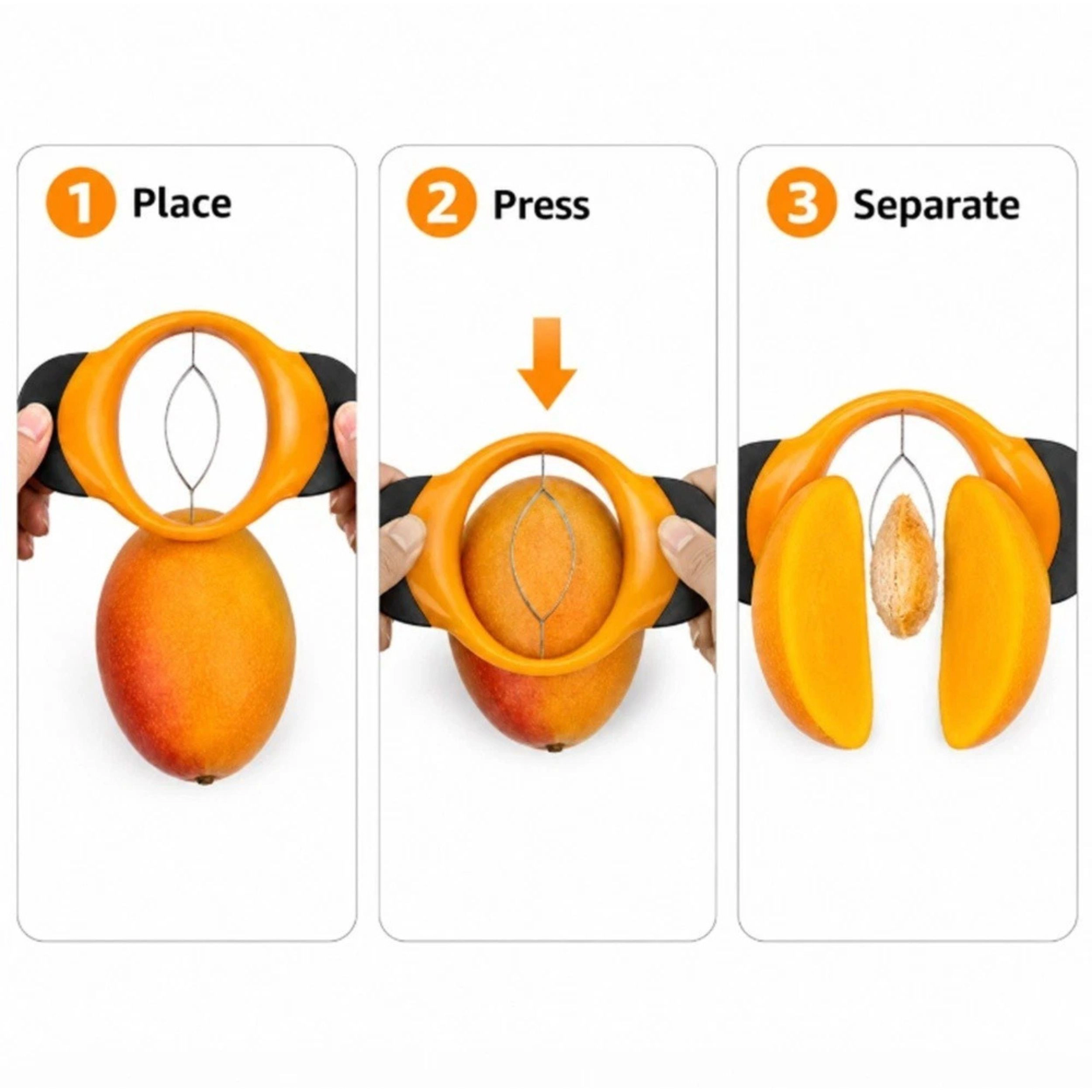 Home Collection Mango Slicer Pitter Cutter Splitter with Ergonomic Non-Slip Grip
