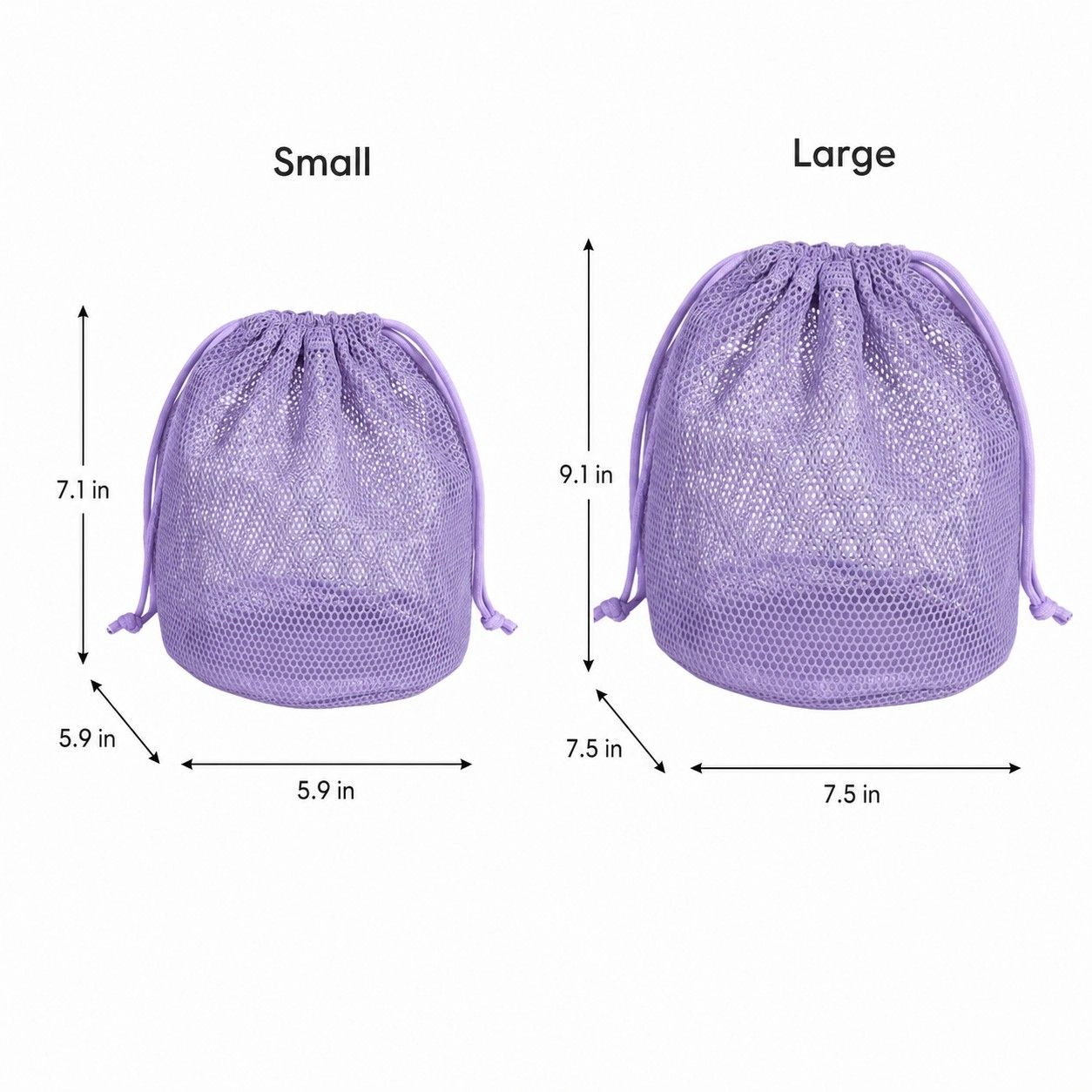 Alilang Women's 2-Pack Mesh Drawstring Shower Bags, Large and Small Travel Organizer Set, Mint Green