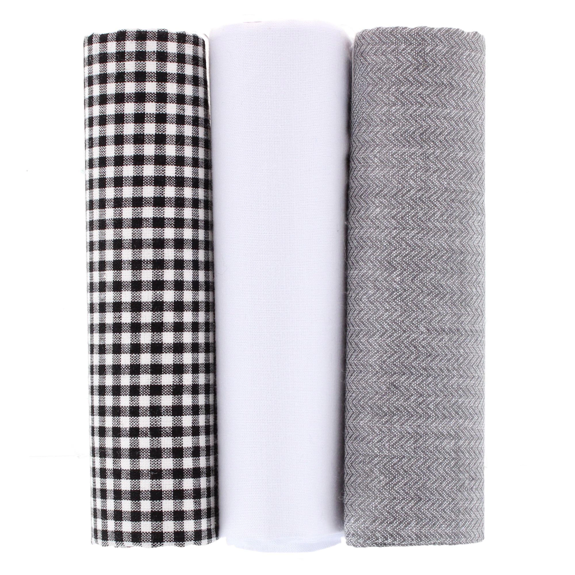 Essentials by Trafalgar Traditional Herringbone and Check Dark Handkerchiefs