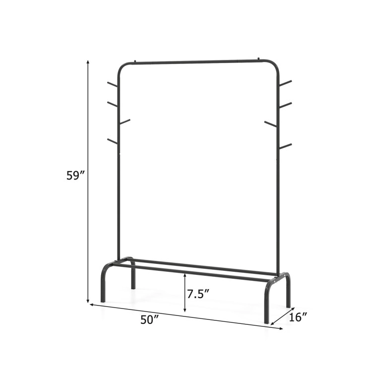 Hivvago Heavy Duty Clothes Rack 50-Inch Wide Metal Garment Wardrobe Rack