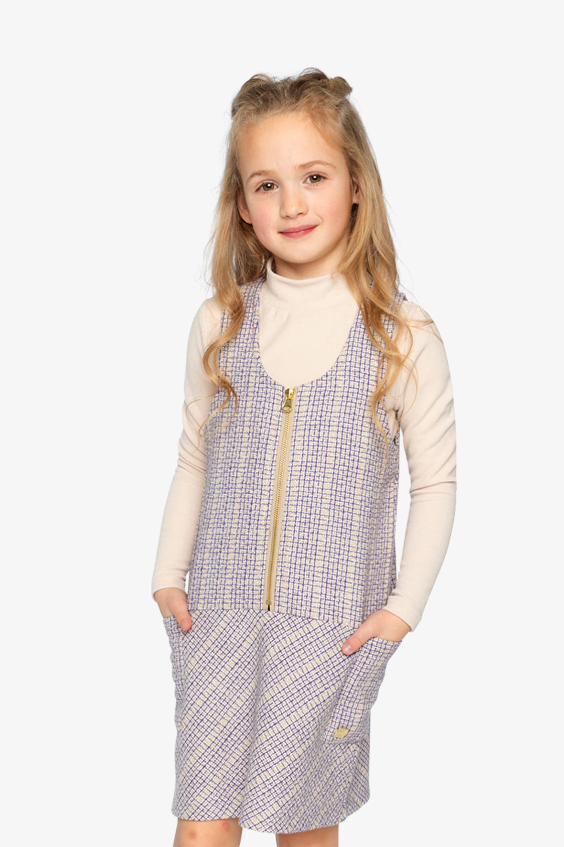 Deux par Girls Brushed Rib Mock Neck Top