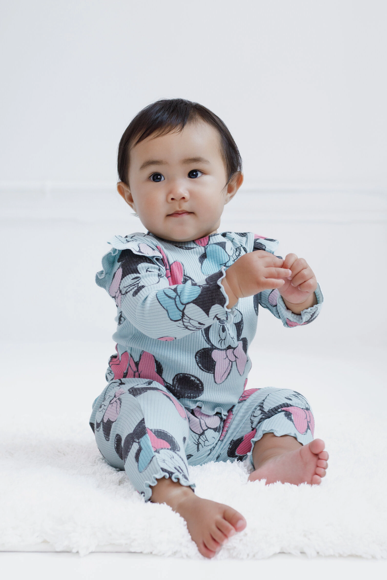Disney Girls' Ribbed Long Sleeve Tee and Pants Set