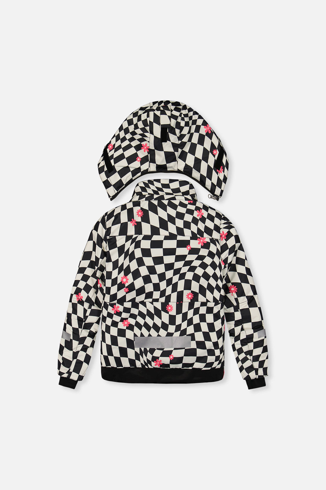 Deux par Girls Two Piece Teknik Checkered Print Snowsuit with Hooded Jacket and Snow Pants