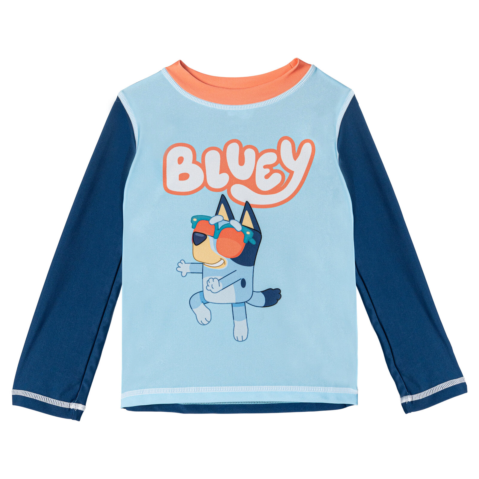 Bluey Boys' UPF 50+ 2-Piece Rash Guard and Swim Trunks Set
