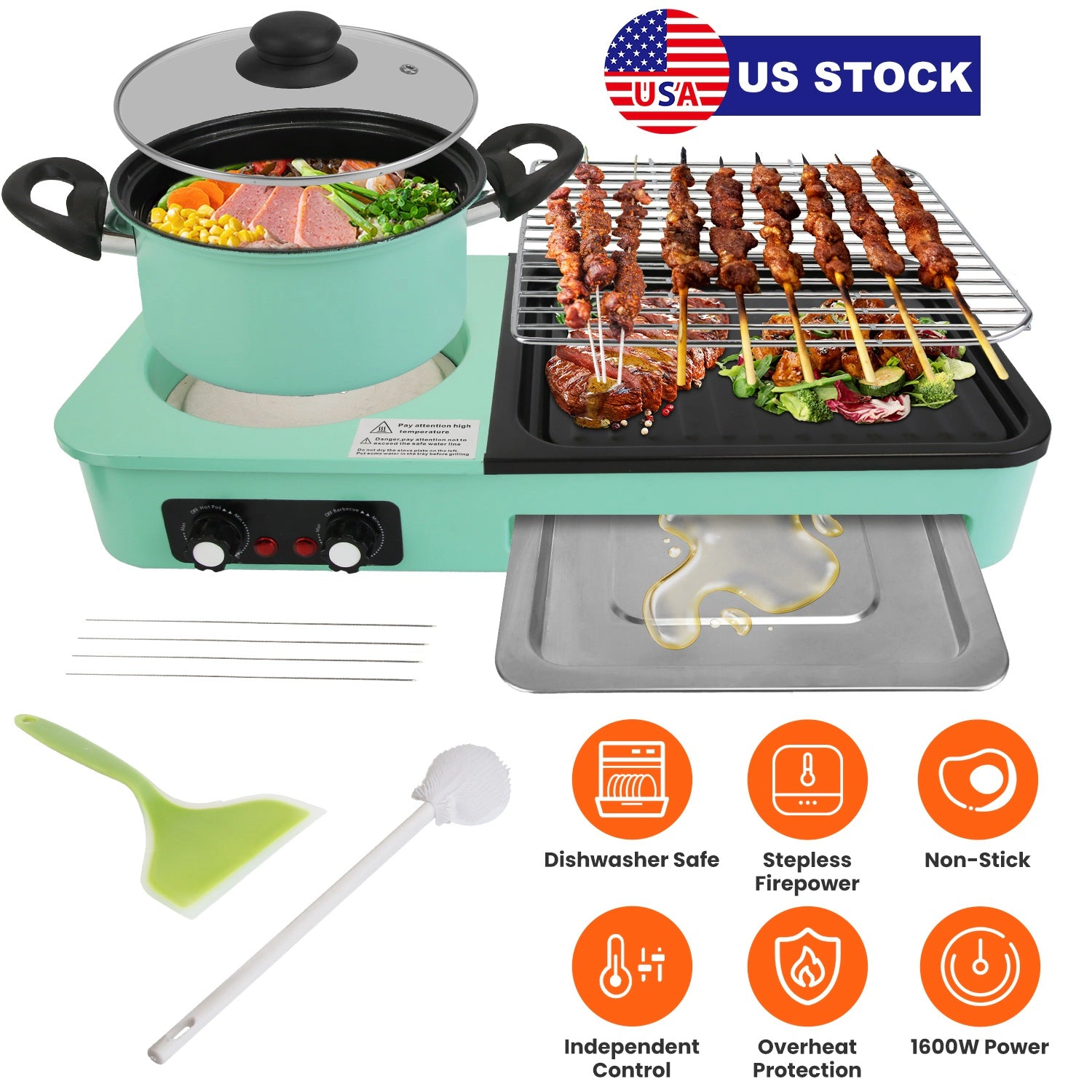 GBruno 3-in-1 Electric Hot Pot With Grill