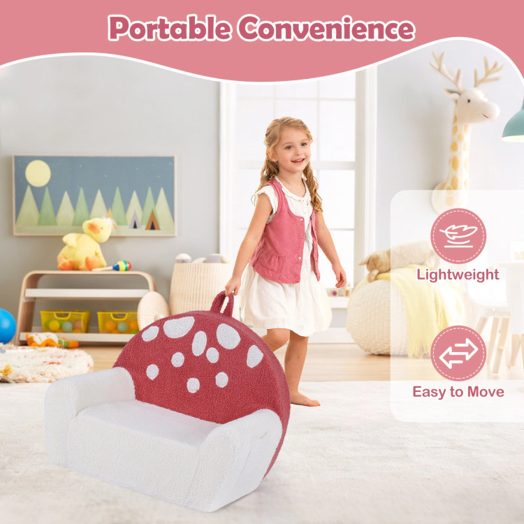 Hivvago Kids Sofa Toddler Foam Couch With Soft Fleece Fabric Cover