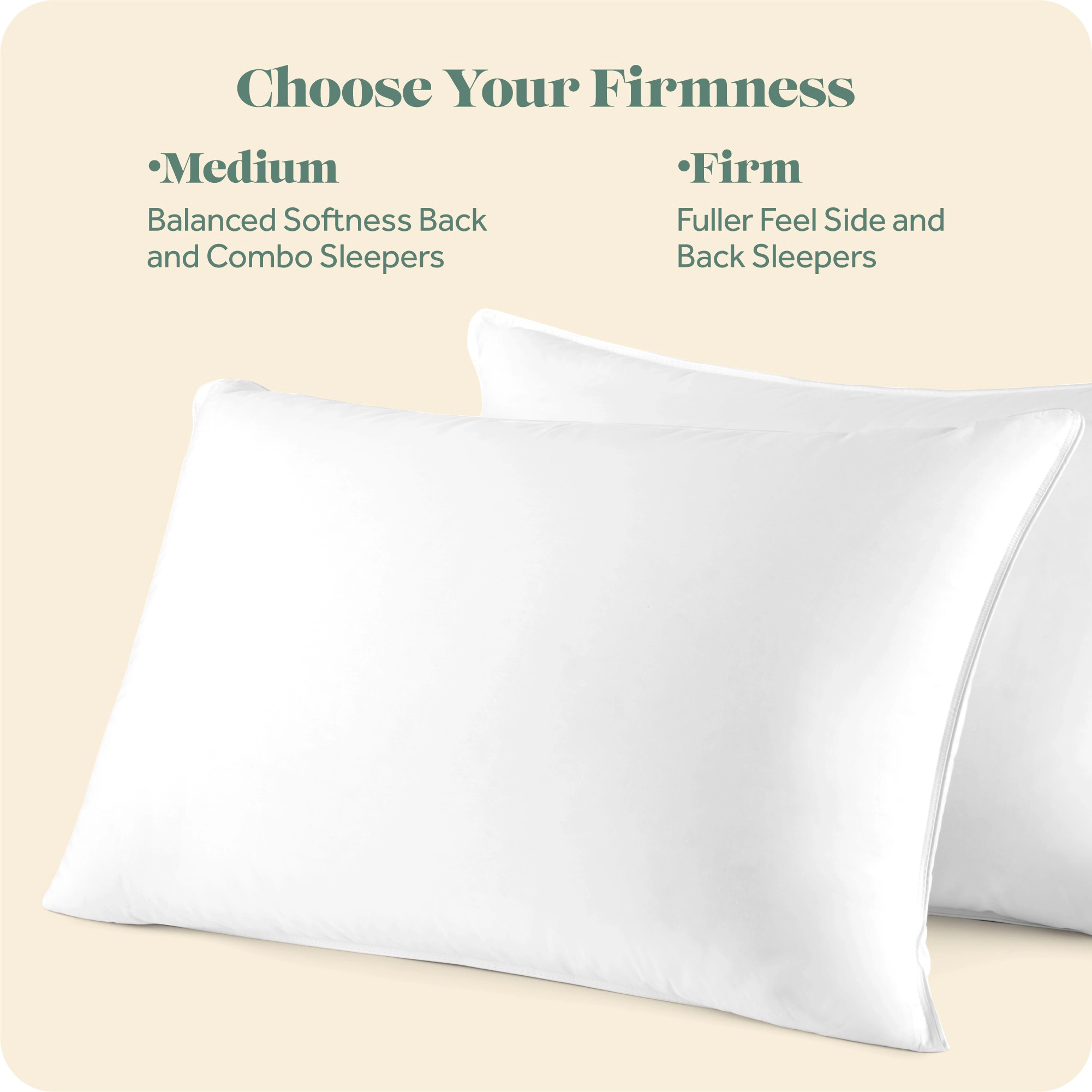 ComfyDown Hush Down Alternative Pillow, 233 Thread Count, Queen (20" x 30"), Soft