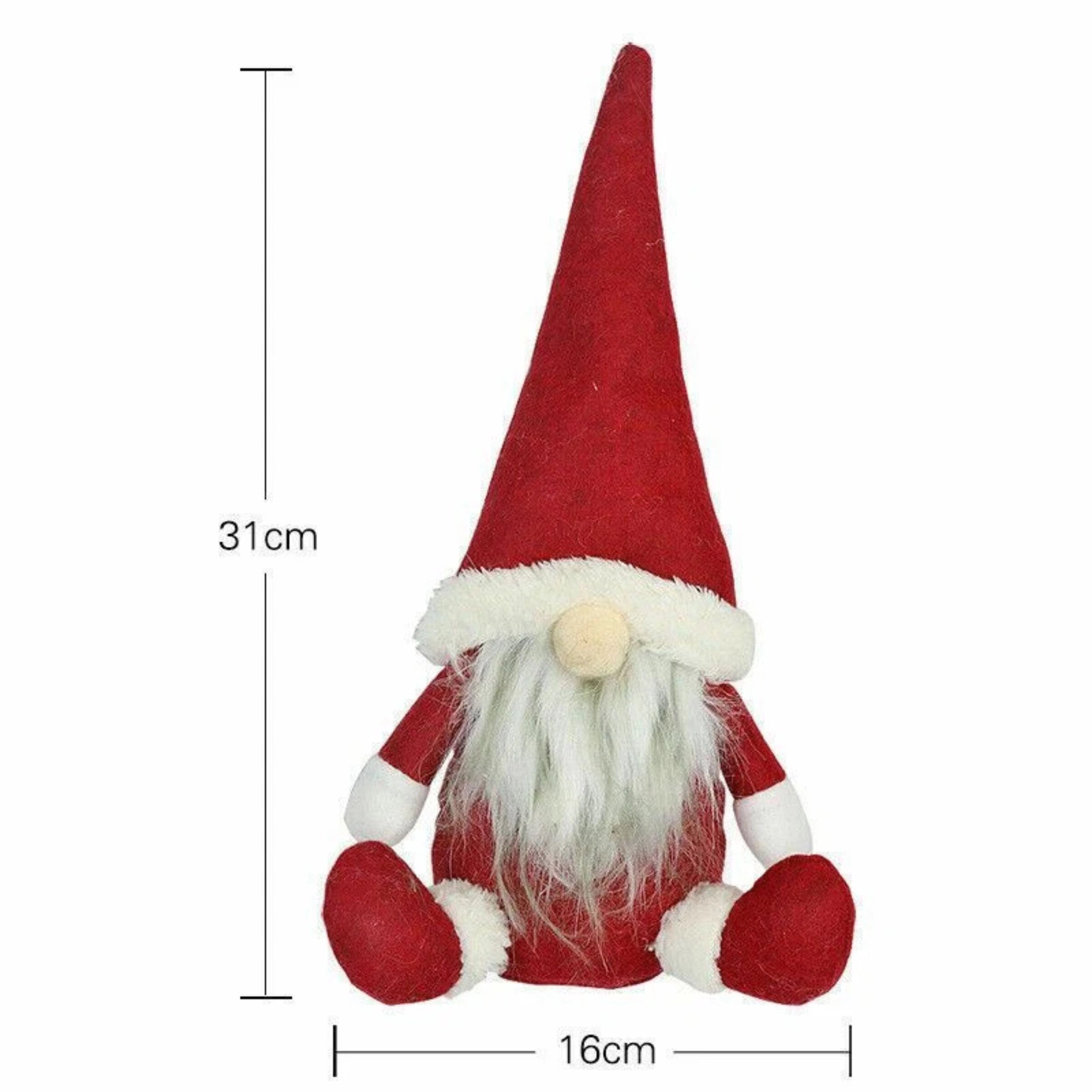Home Collection Pack of 3 Christmas Faceless Gnome Santa Plush Doll Decorations