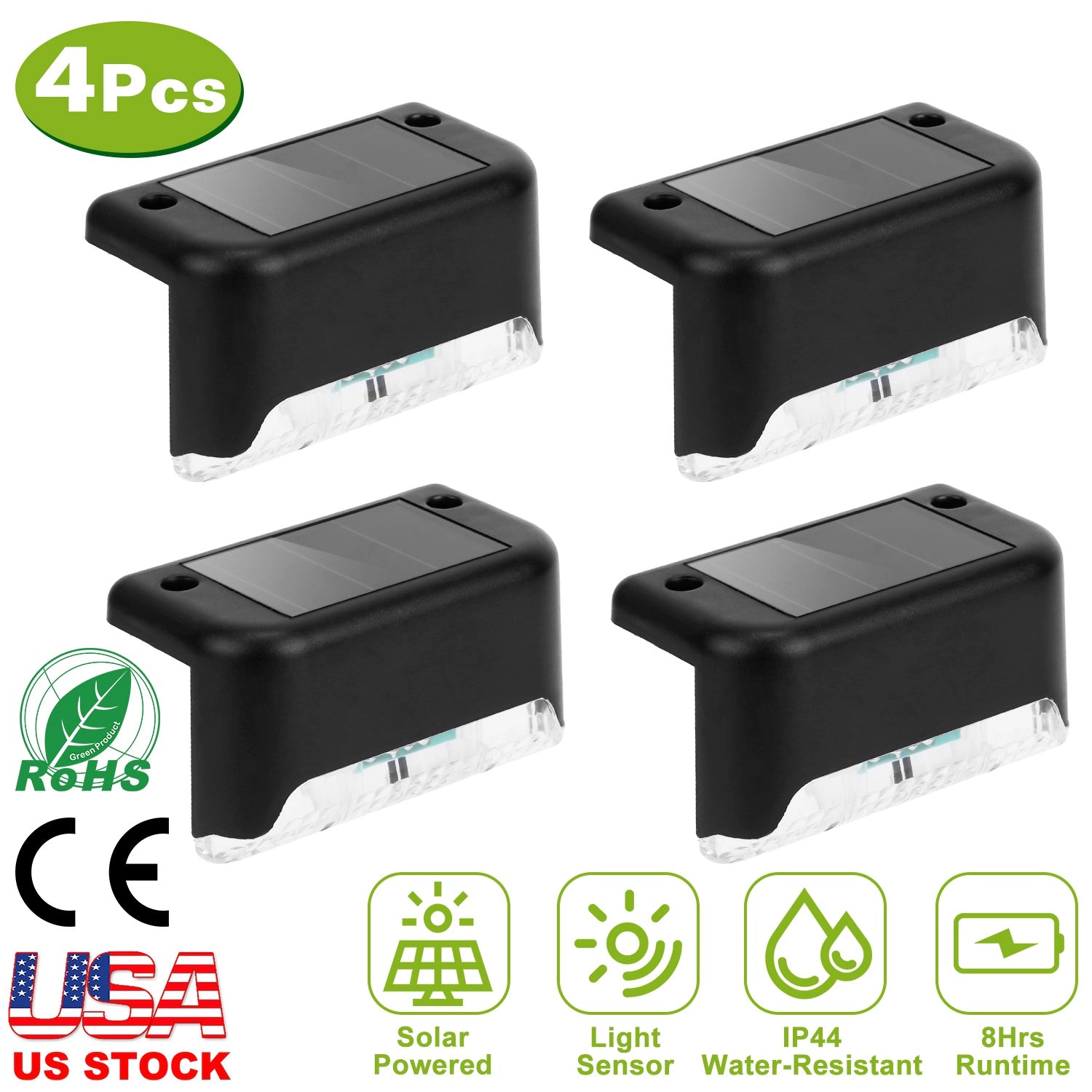 GBruno 4-Pc Solar LED Step Lights