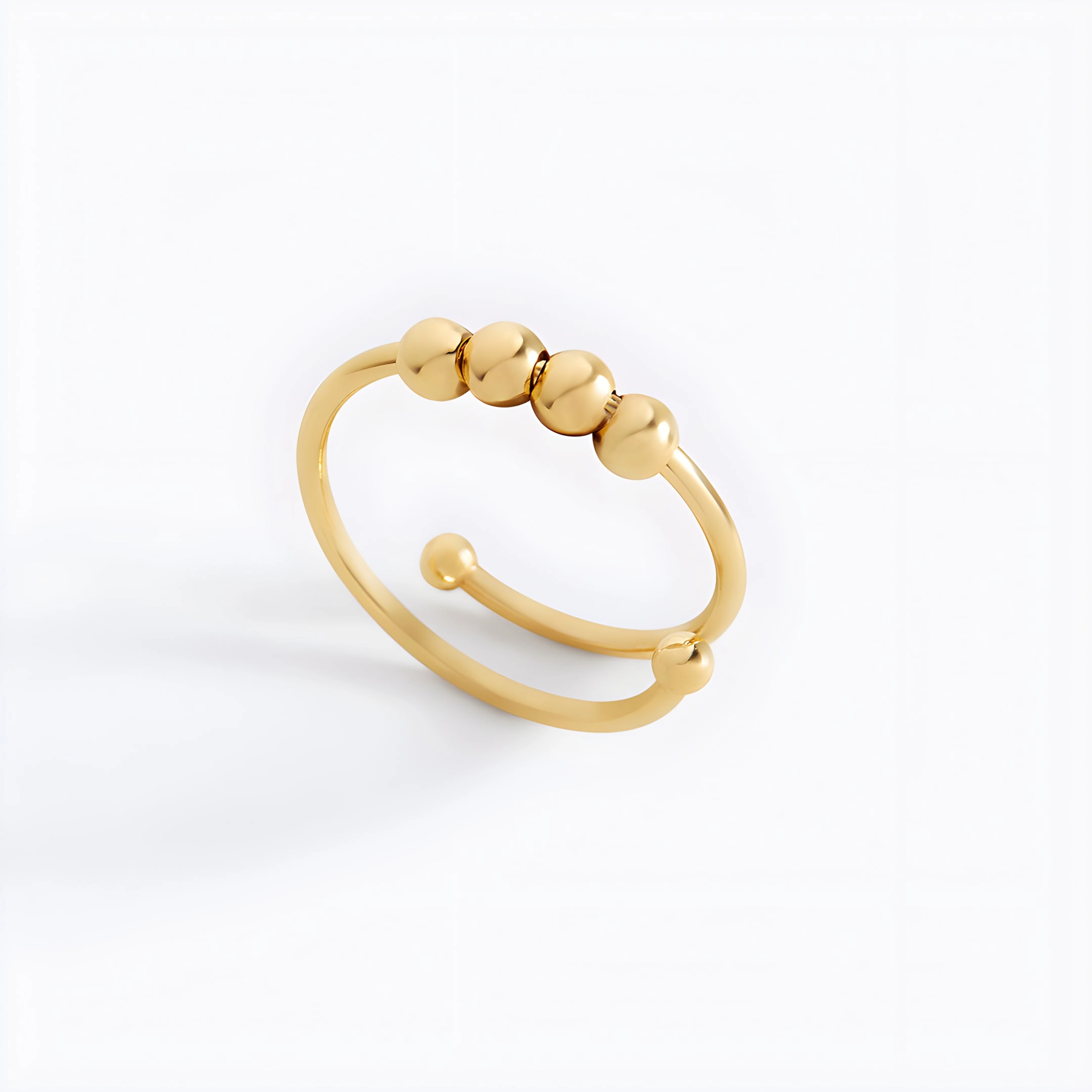 Mint & Lily Women's Adjustable Beaded Fidget Ring