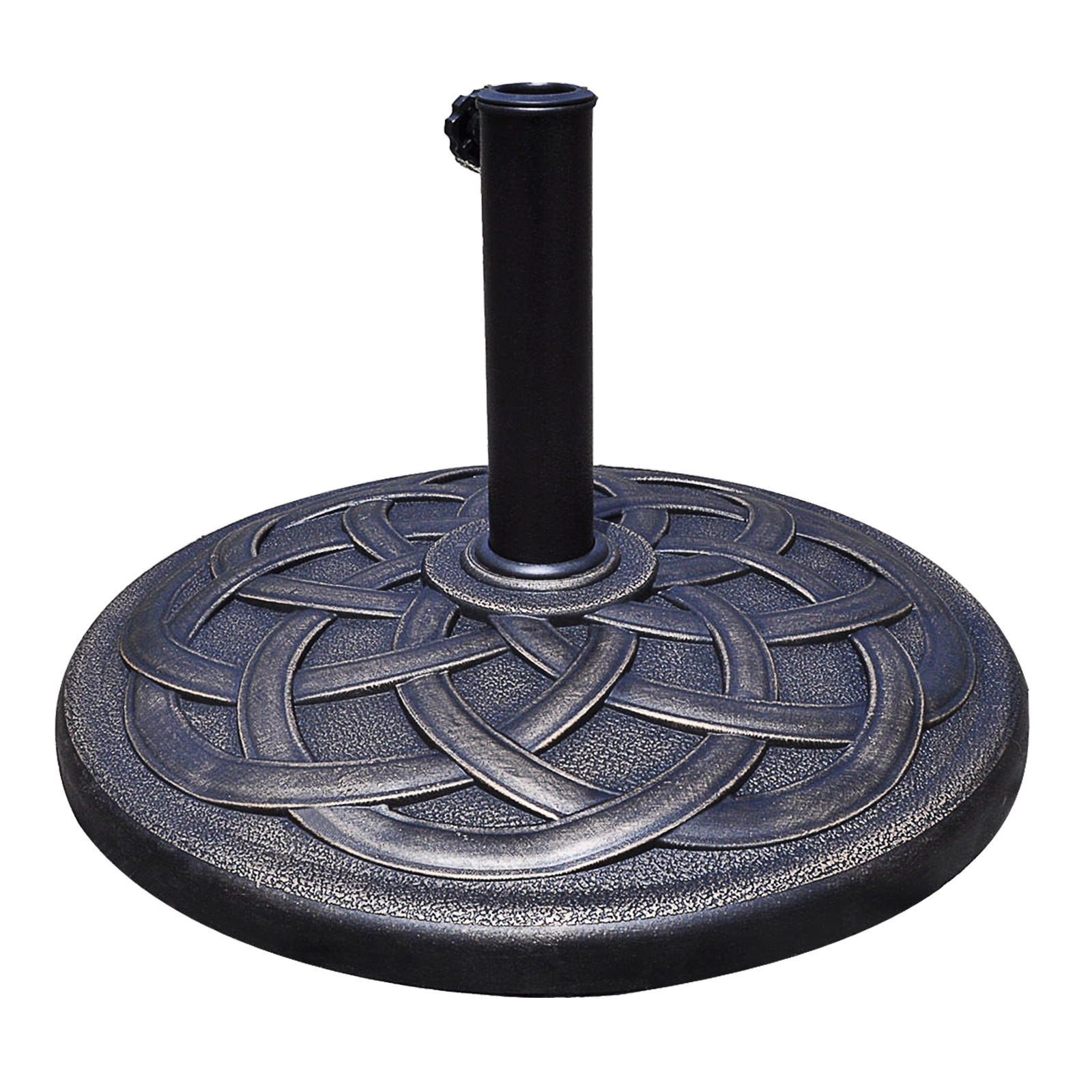Slickblue Outdoor Market Umbrella Base with Steel Pole and Decorative Bronze Finish