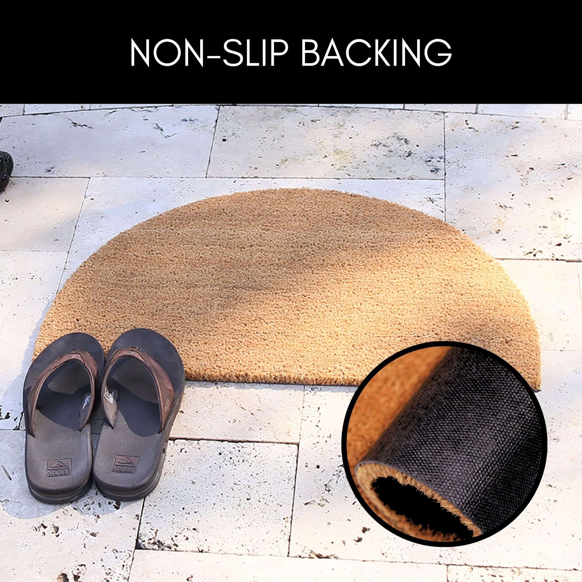 Evideco French Home Goods Natural Lea Braided Coir Doormat 30 x 18 Inches