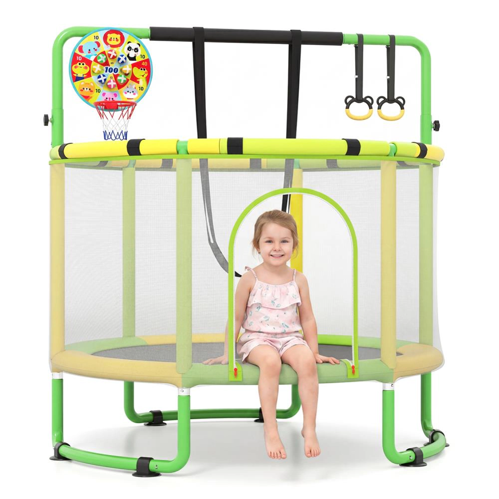 Hivvago 6-in-1 Kids Toddler Trampoline with Gymnastics Bar