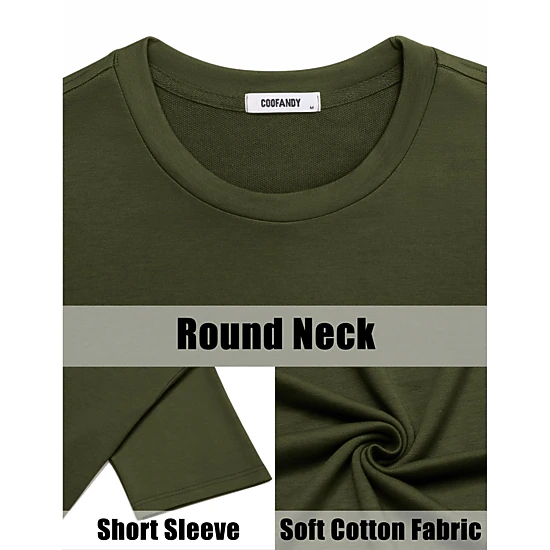 COOFANDY Mens  2 Piece Outfits Crew Neck Short Sleeve Tee Cargo Shorts Set