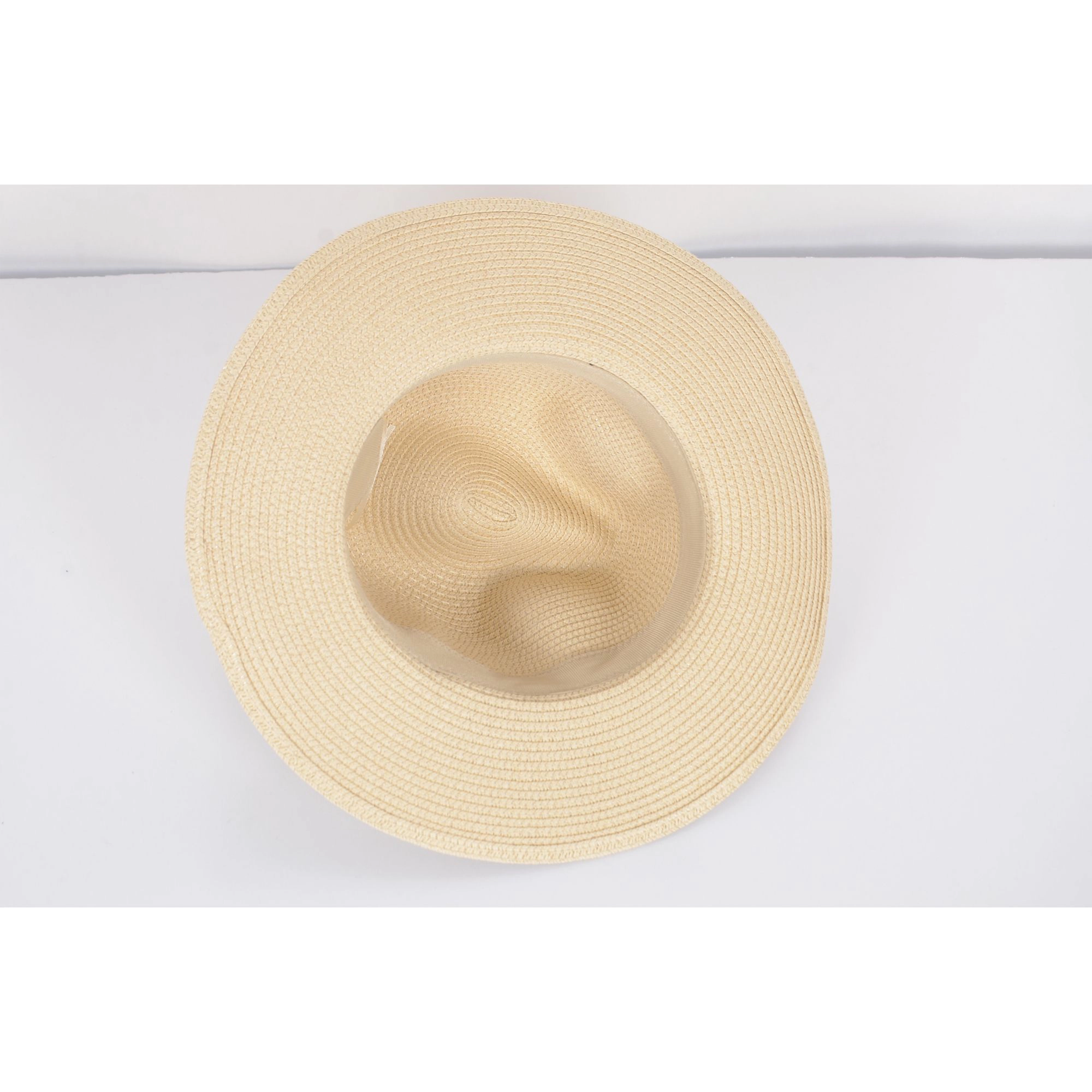 Anna-Kaci Women's Wide Brim Straw Fedora Sun Hat with Black Band Lightweight Packable Summer Panama