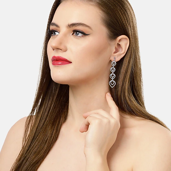AGP PARIS Womens Silver Colored Teardrop-Inspired Drop Earrings