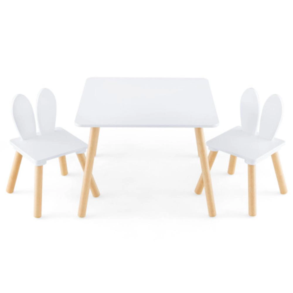 Hivvago 3 Pieces Kids Table And Chairs Set For Arts Crafts Snack Time