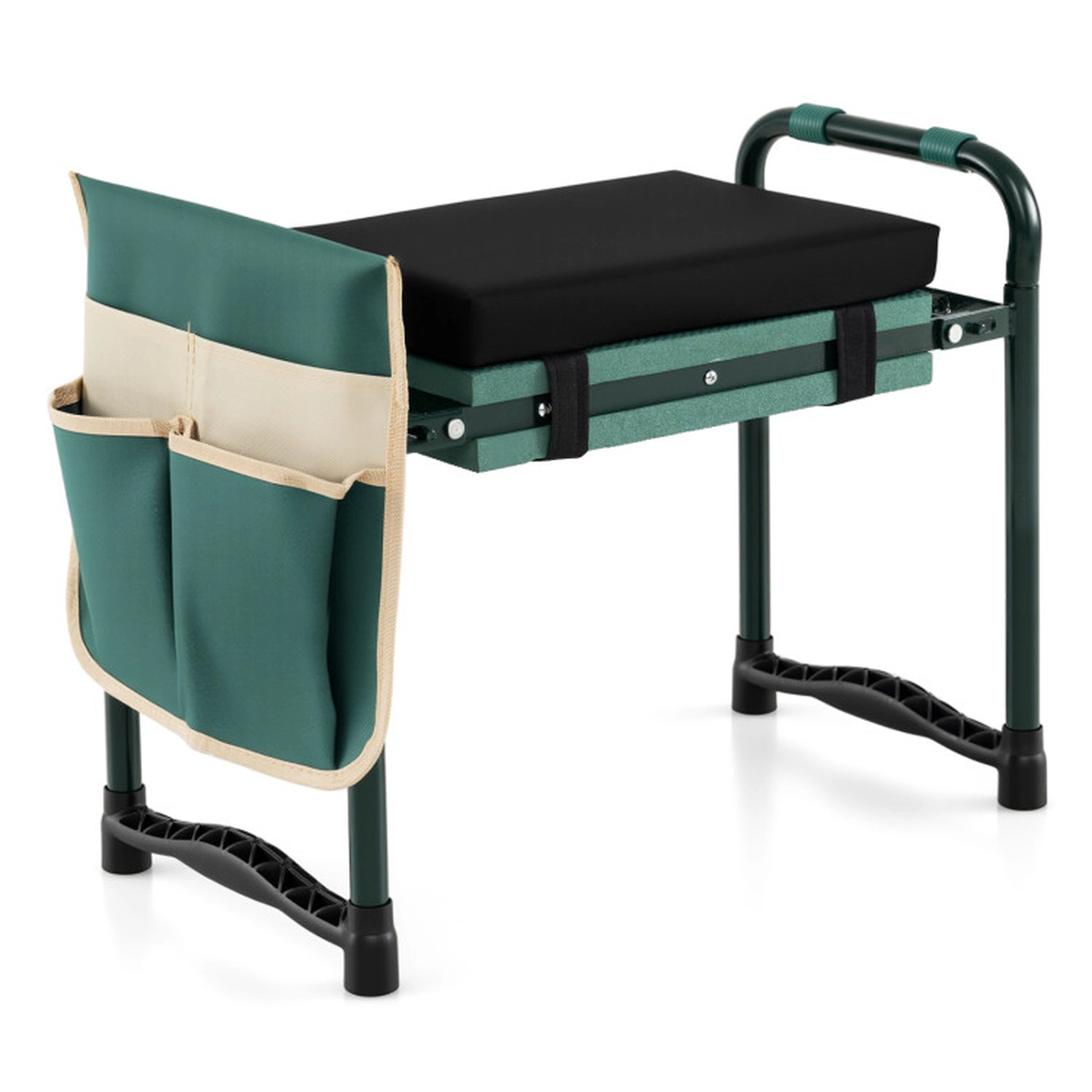 SUGIFT Foldable Detachable Kneeling Pad EVA Padding Garden Kneeler Seat 21-in x 12-in x 17-in 350-lb Capacity Green