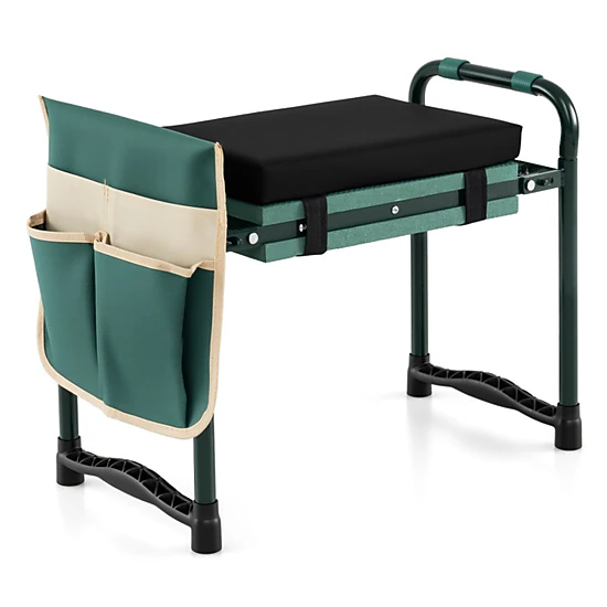 SUGIFT Foldable Detachable Kneeling Pad EVA Padding Garden Kneeler Seat 21-in x 12-in x 17-in 350-lb Capacity Green
