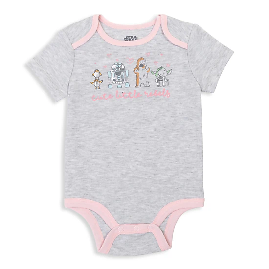 Star Wars The Mandalorian Grogu Baby Girls' 5-Pack Short Sleeve Bodysuits