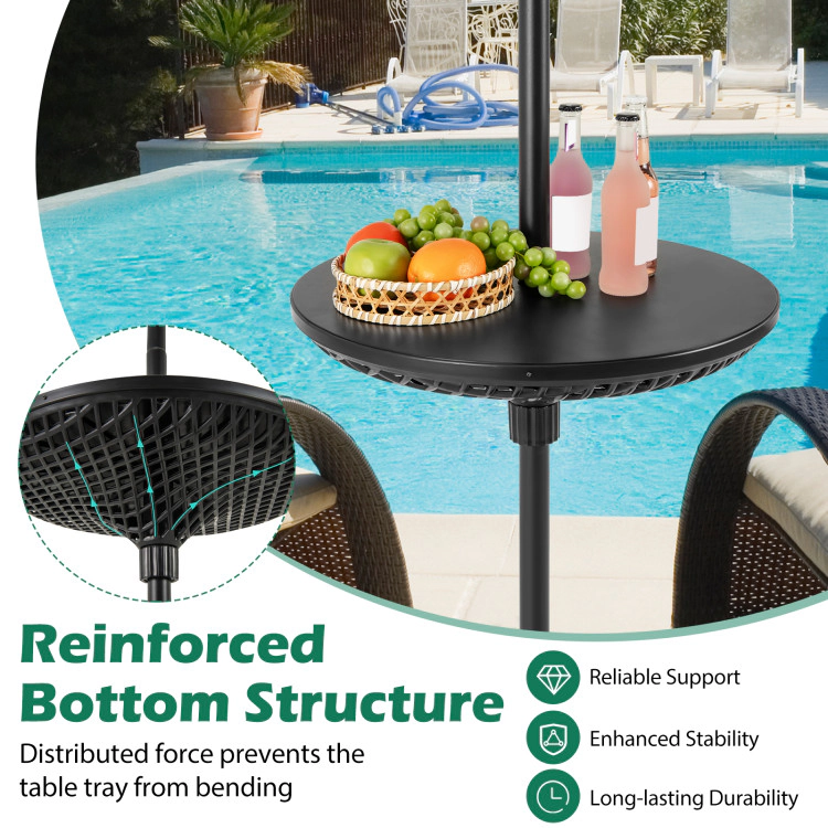 Hivvago Patio Umbrella Table Tray Adjustable With Umbrella Poles
