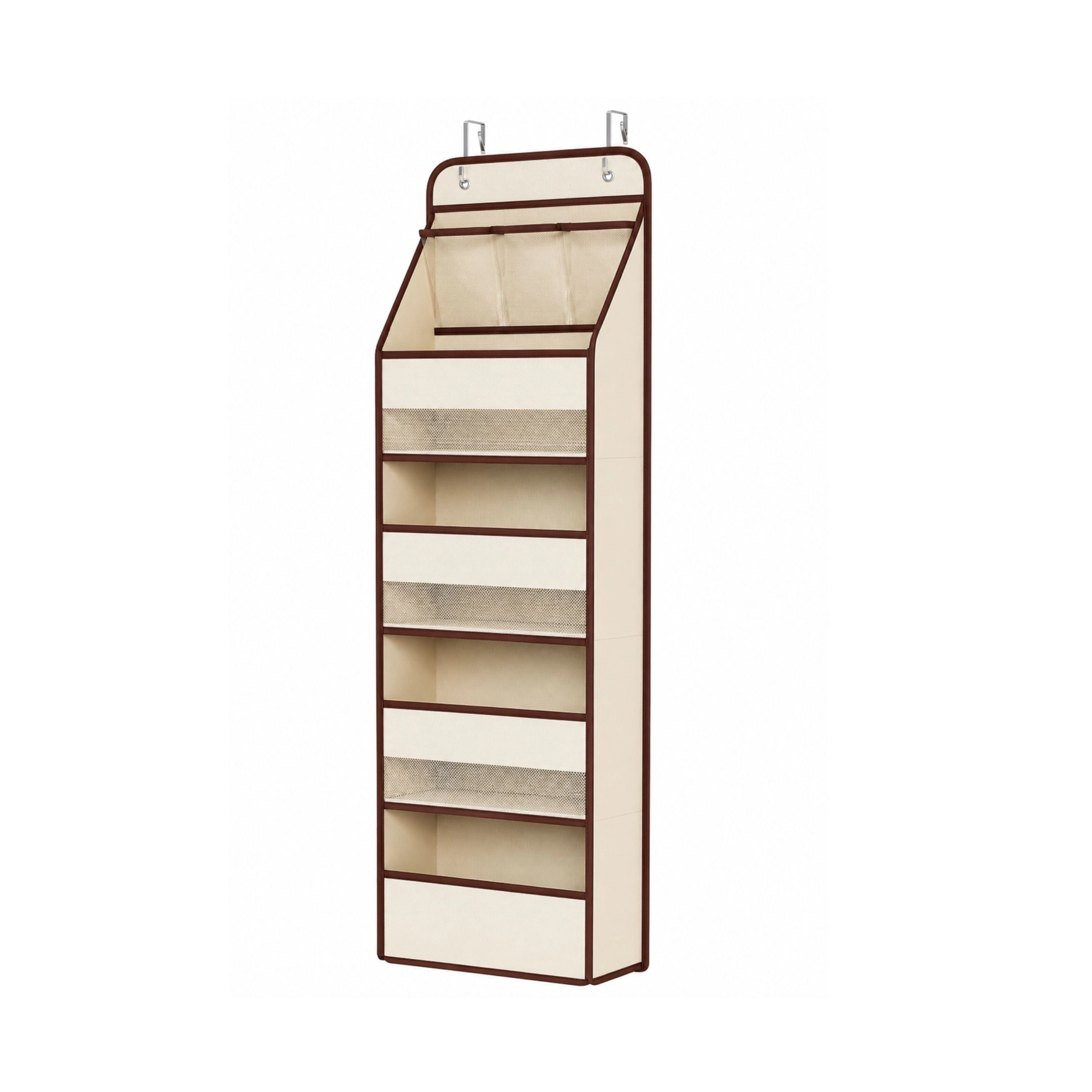 Stock Preferred Fabric Over Door Hanging Organizer 5 Shelf with Mesh Pockets