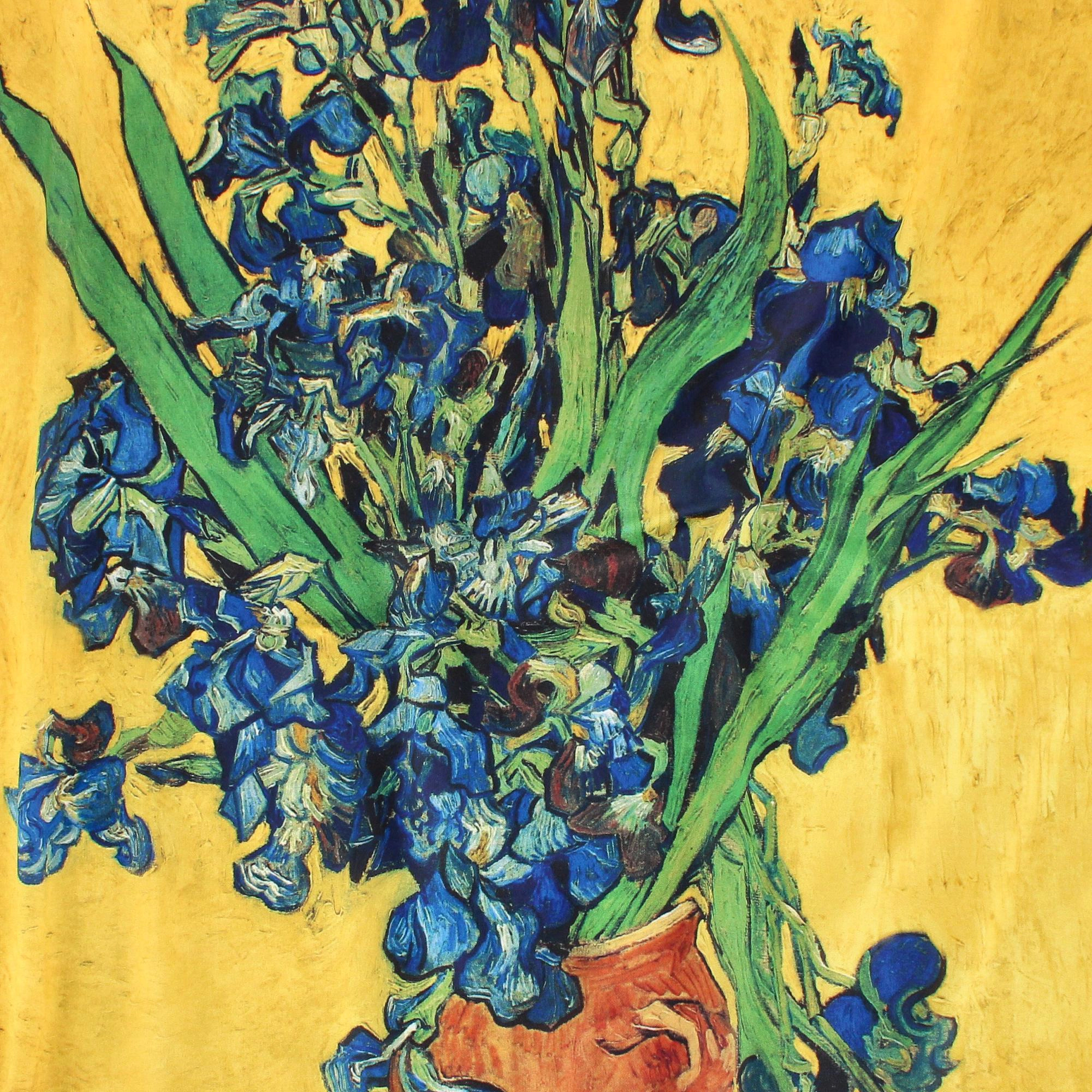 The Magic Scarf Company Women's Van Gogh Irises Yellow Print Silky Scarf