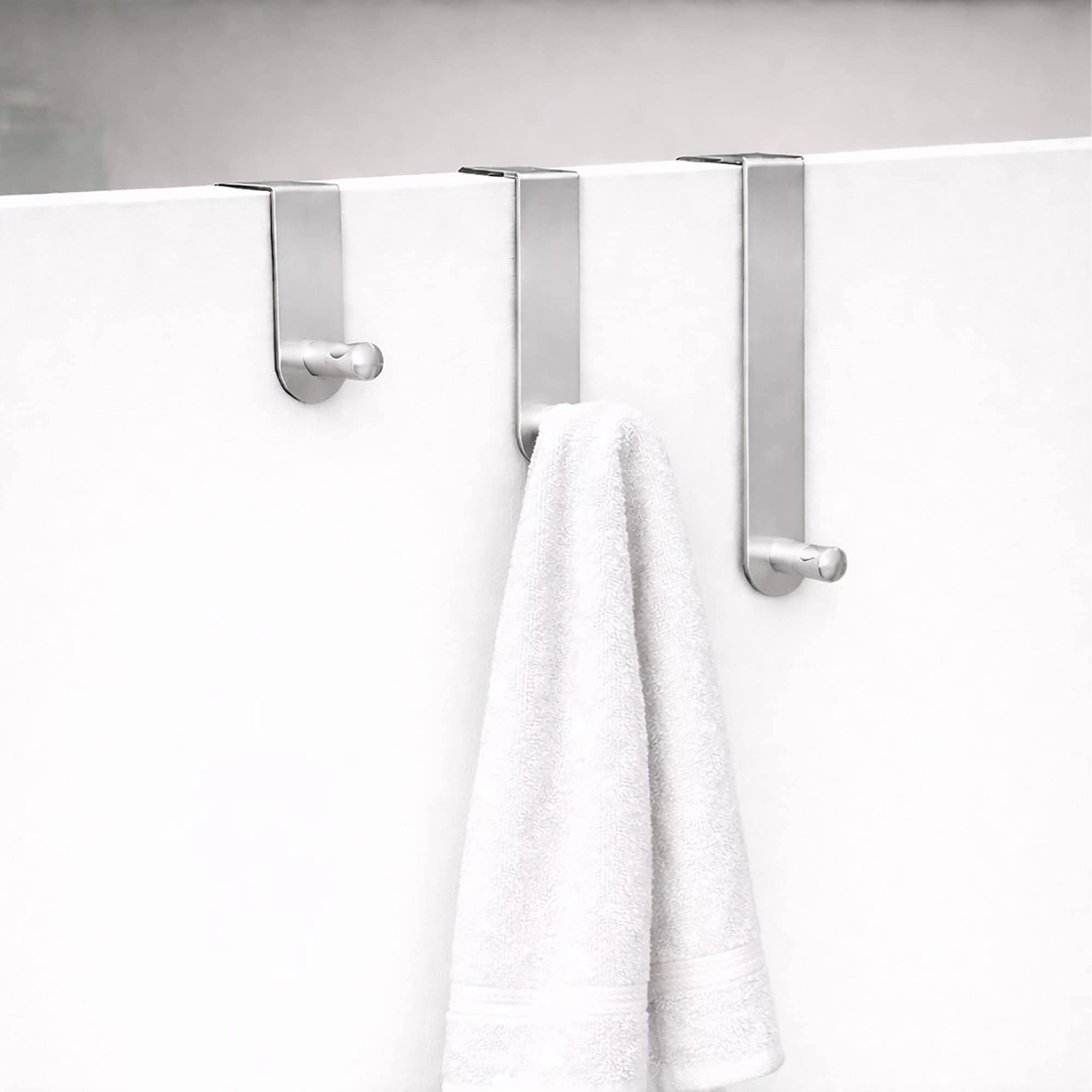 Evideco French Home Goods 3-Pack Stainless Steel Over-the-Door Hooks - Large, Medium, Small