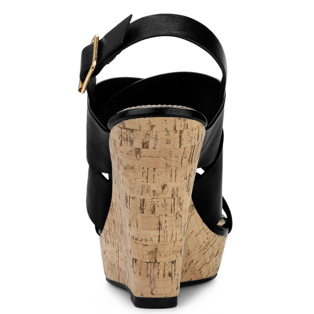 BLISSFUL STEP Women's Wood Wedges Platform Wedge Sandals