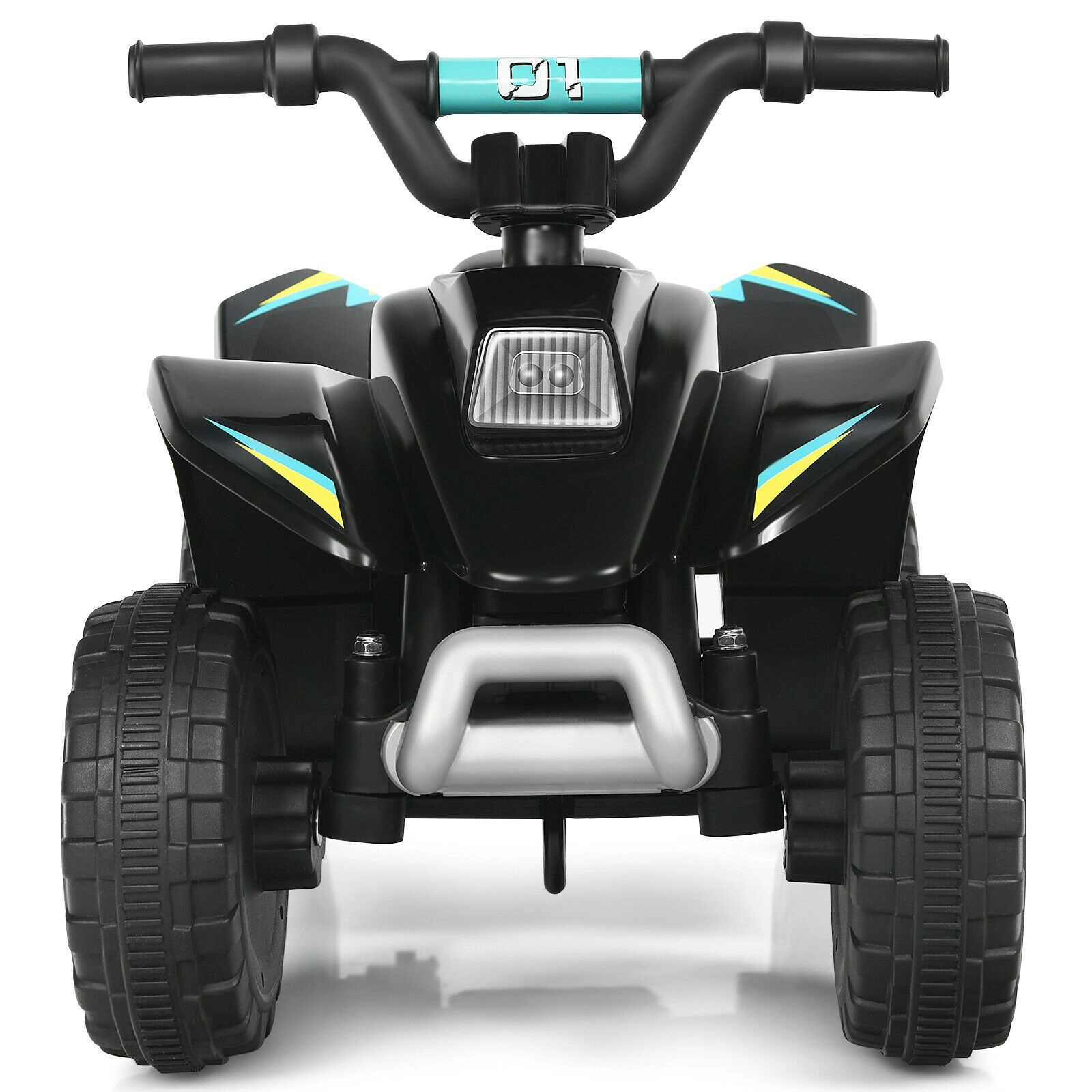 SUGIFT 6V Kids Electric 4-Wheel Ride-On ATV Quad 28.5-in Body 66-lb Capacity Ages 3+ Black PP and Iron Frame