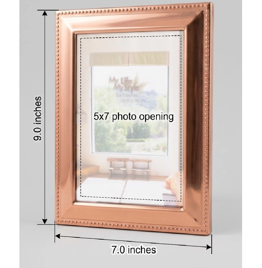 Jiallo Copper Finish Wide Border Photo Frame, 9x7 (for 4x6 photo)