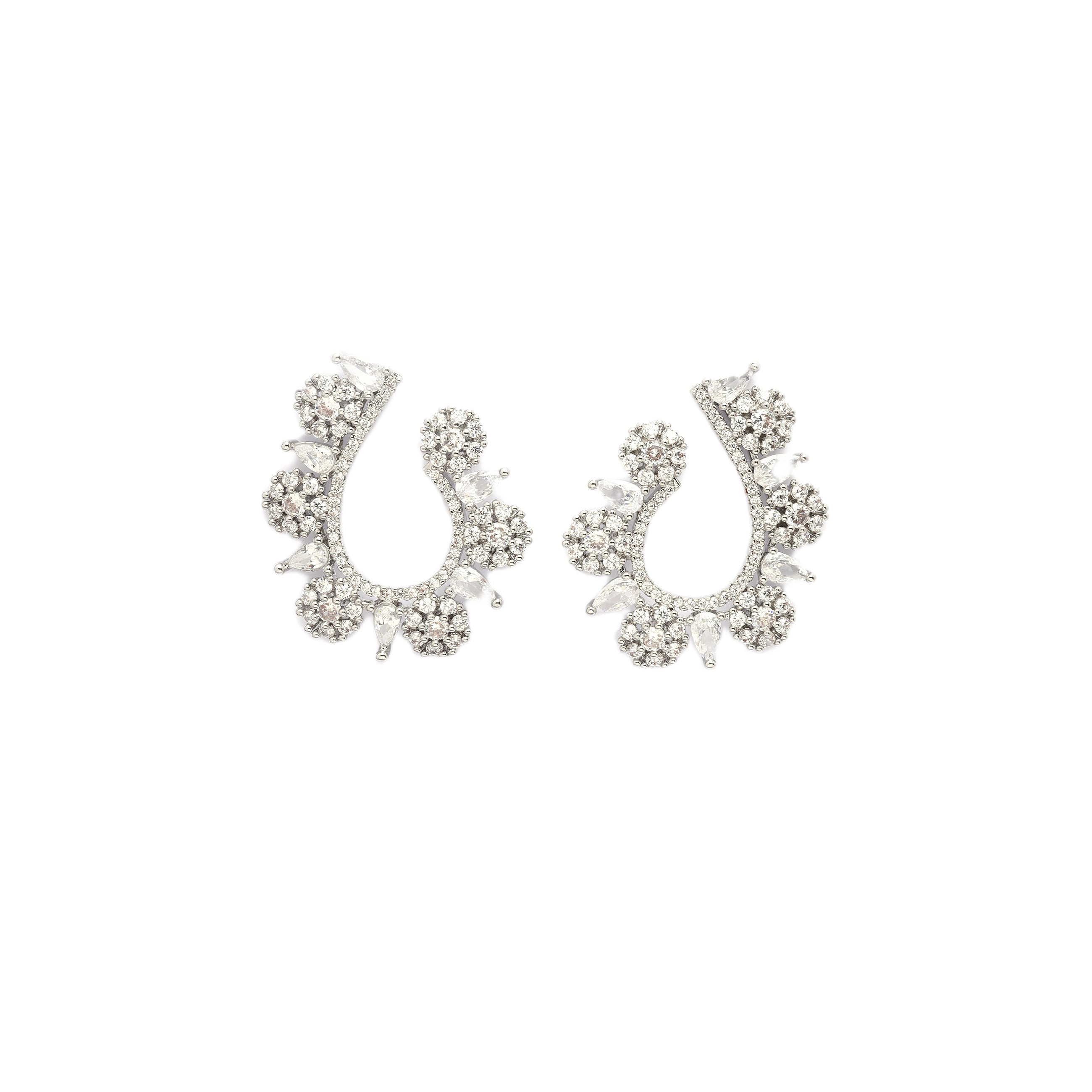 AGP PARIS Dainty Floral Womens Necklace and Earrings Set