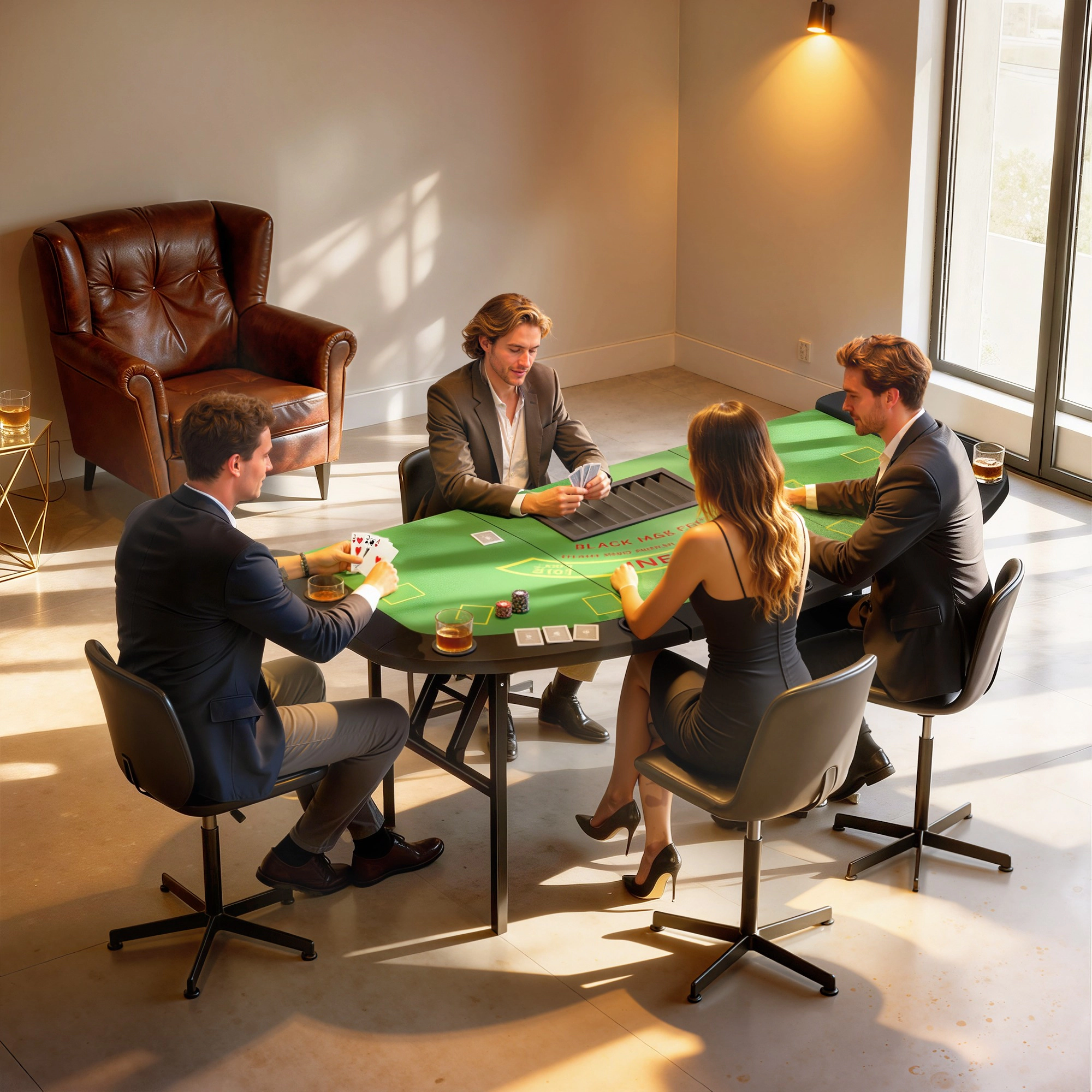 HONGGE Poker Table Foldable, 72" Portable Casino Blackjack Table for 8 Players with Felt Surface, Cup Holders