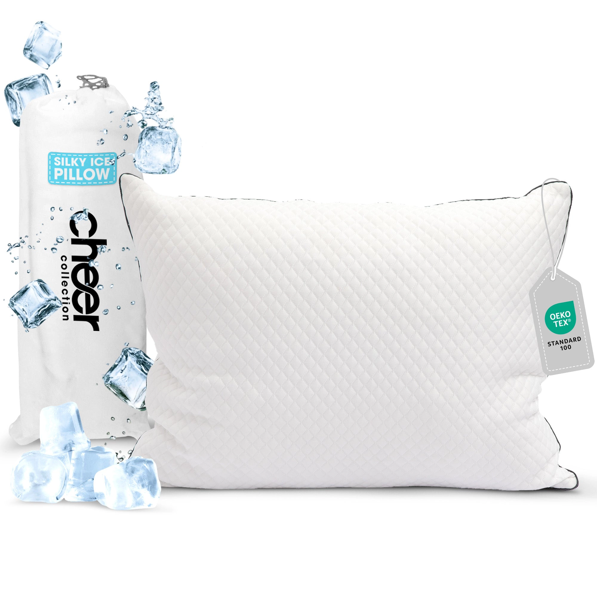 Cheer Collection Cooling Ice Fiber Pillow with Plush Foam Blend