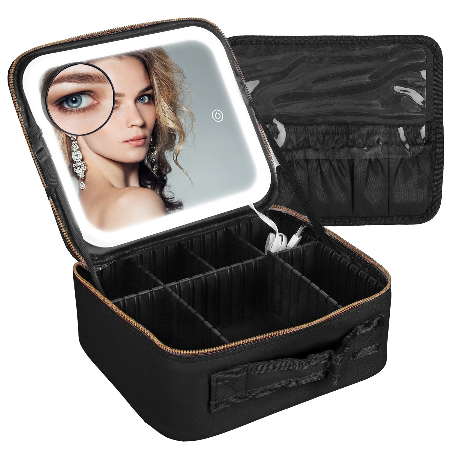 N' POLAR Unisex LED Lighted Travel Makeup Bag Organizer