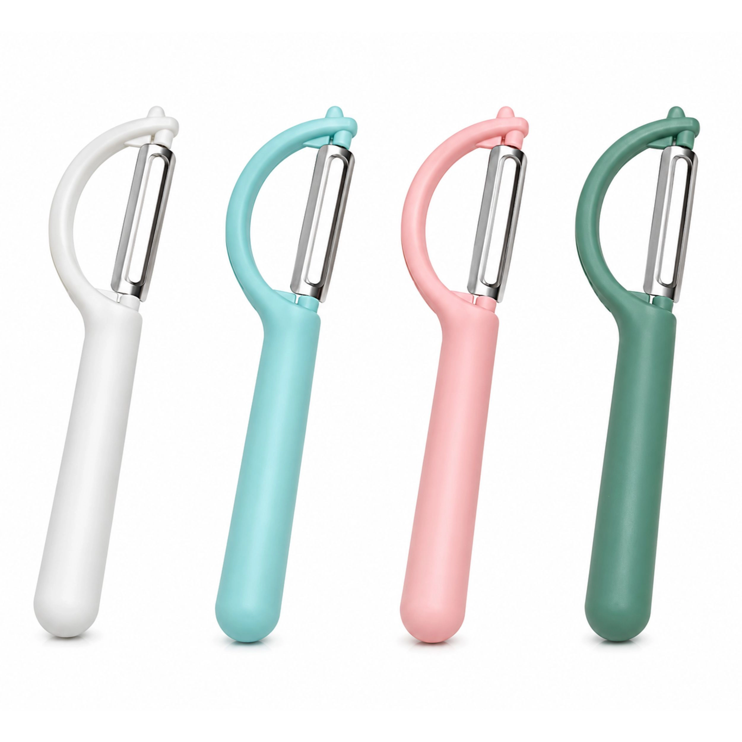 Home Collection Pack of 4 Stainless Steel P-Type Vegetable & Fruit Peeler Set