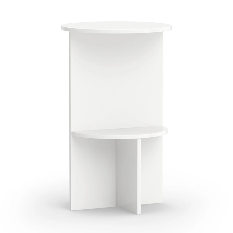 Hivvago 2-Tier Round Side Table With Storage Shelf For Small Space