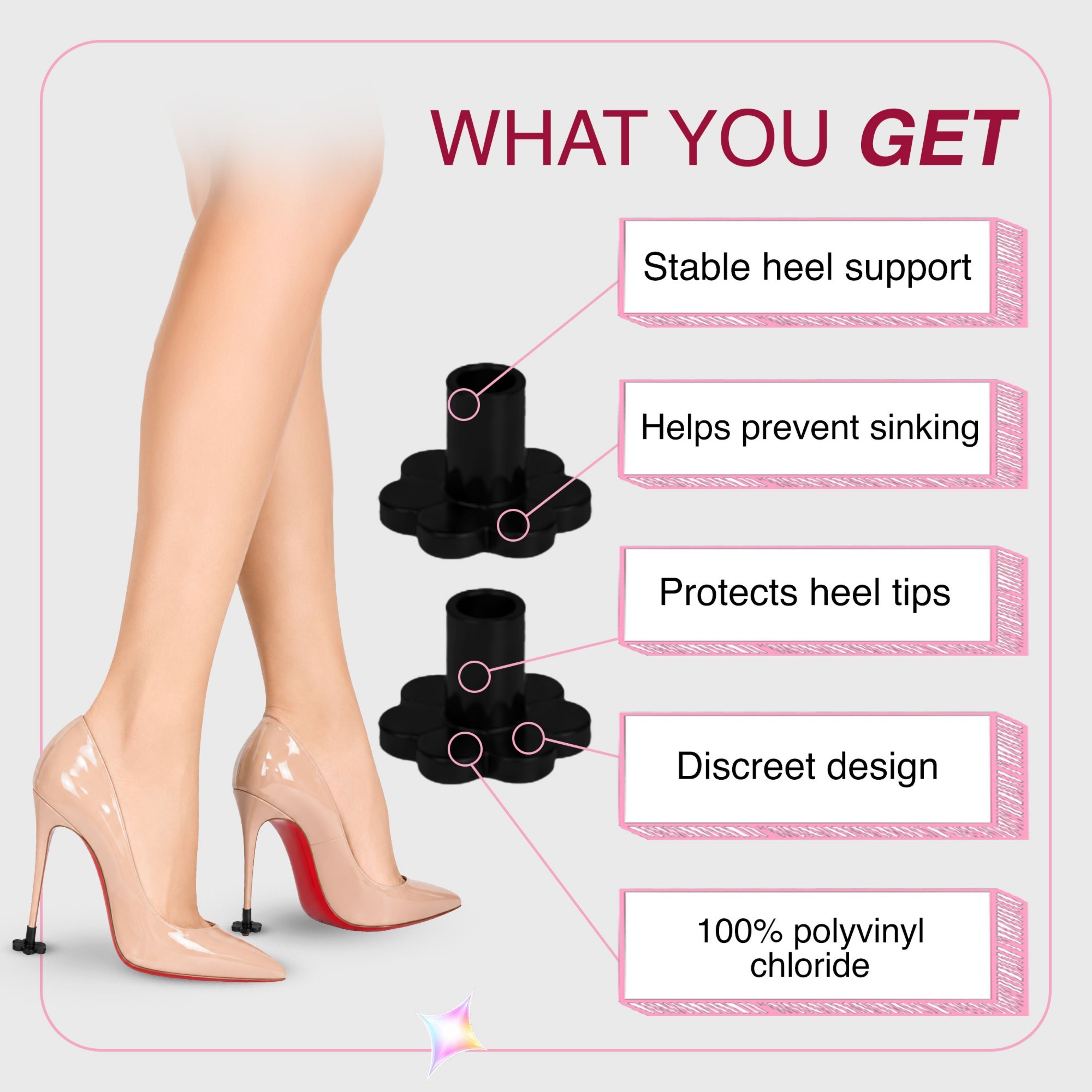 LECHERY Women's 3 Pairs Flower Heel Protectors