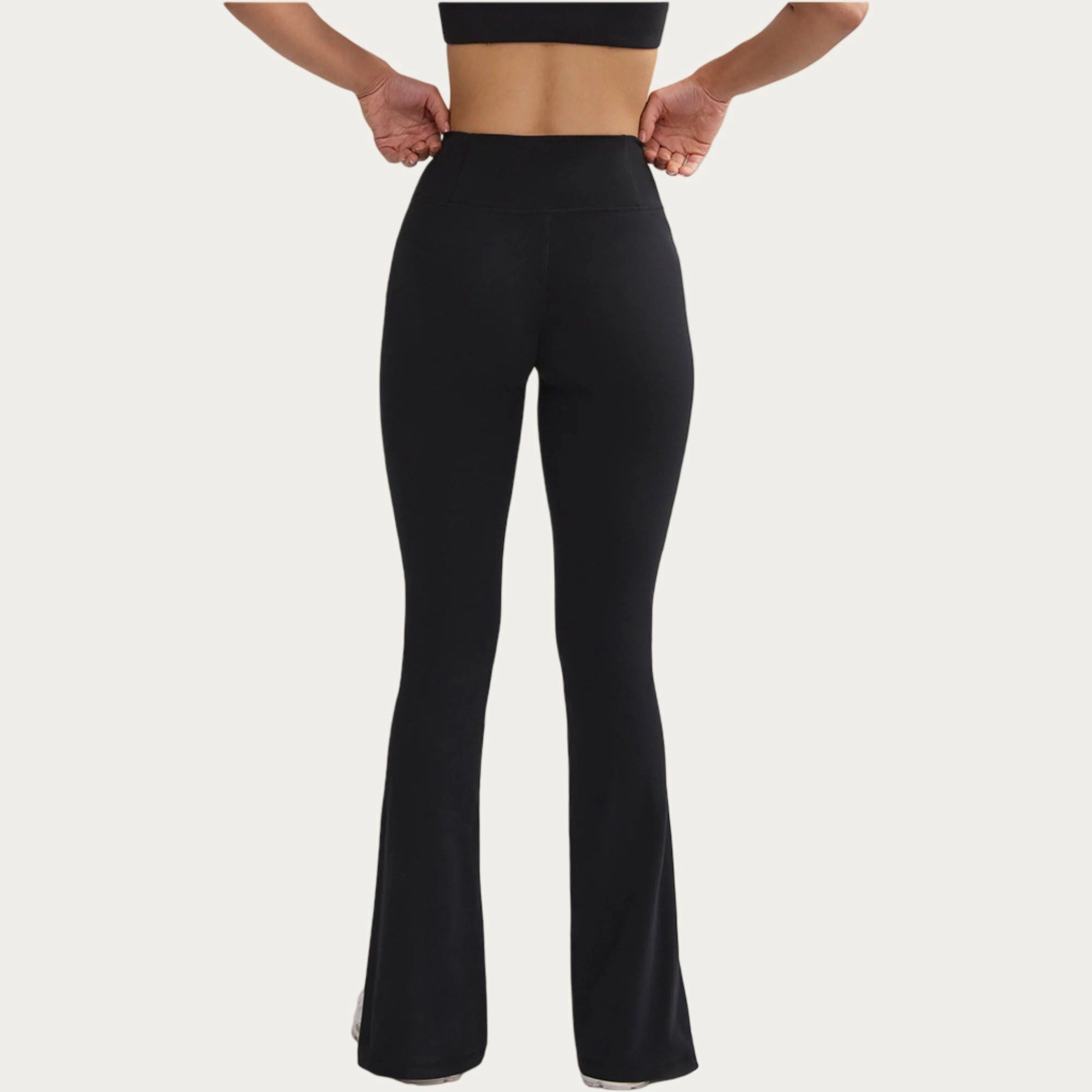 Anna-Kaci Active Women's High Waist Flare Yoga Pants with Contrast Side Stripe Stretch Fit Athletic Workout Leggings